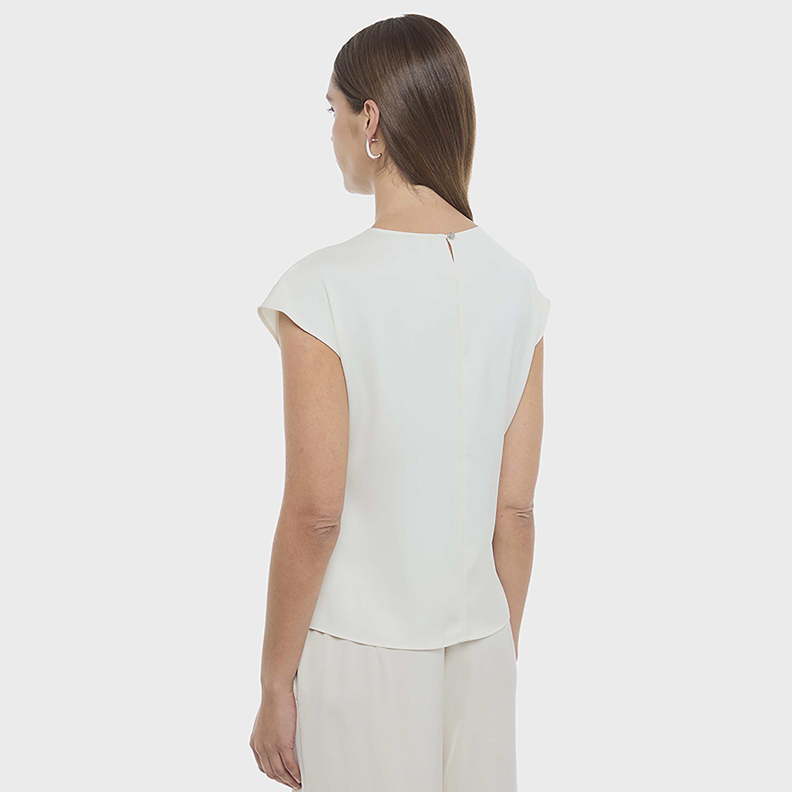 BCBG White Cap Sleeves Women's Wrap Top-women-clothing-shirtsandblouses-blouses-image-3