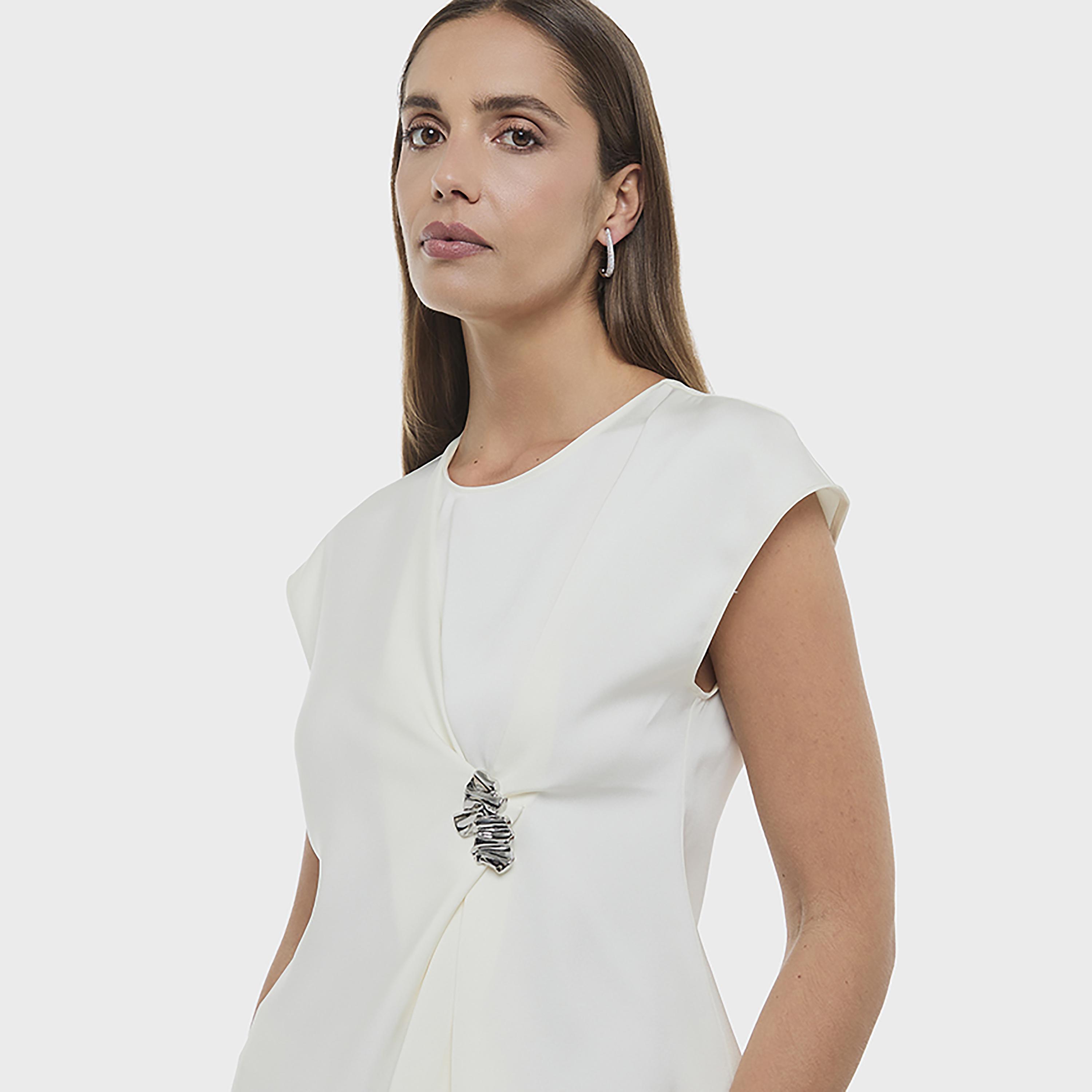 BCBG White Cap Sleeves Women's Wrap Top-women-clothing-shirtsandblouses-blouses-image-4