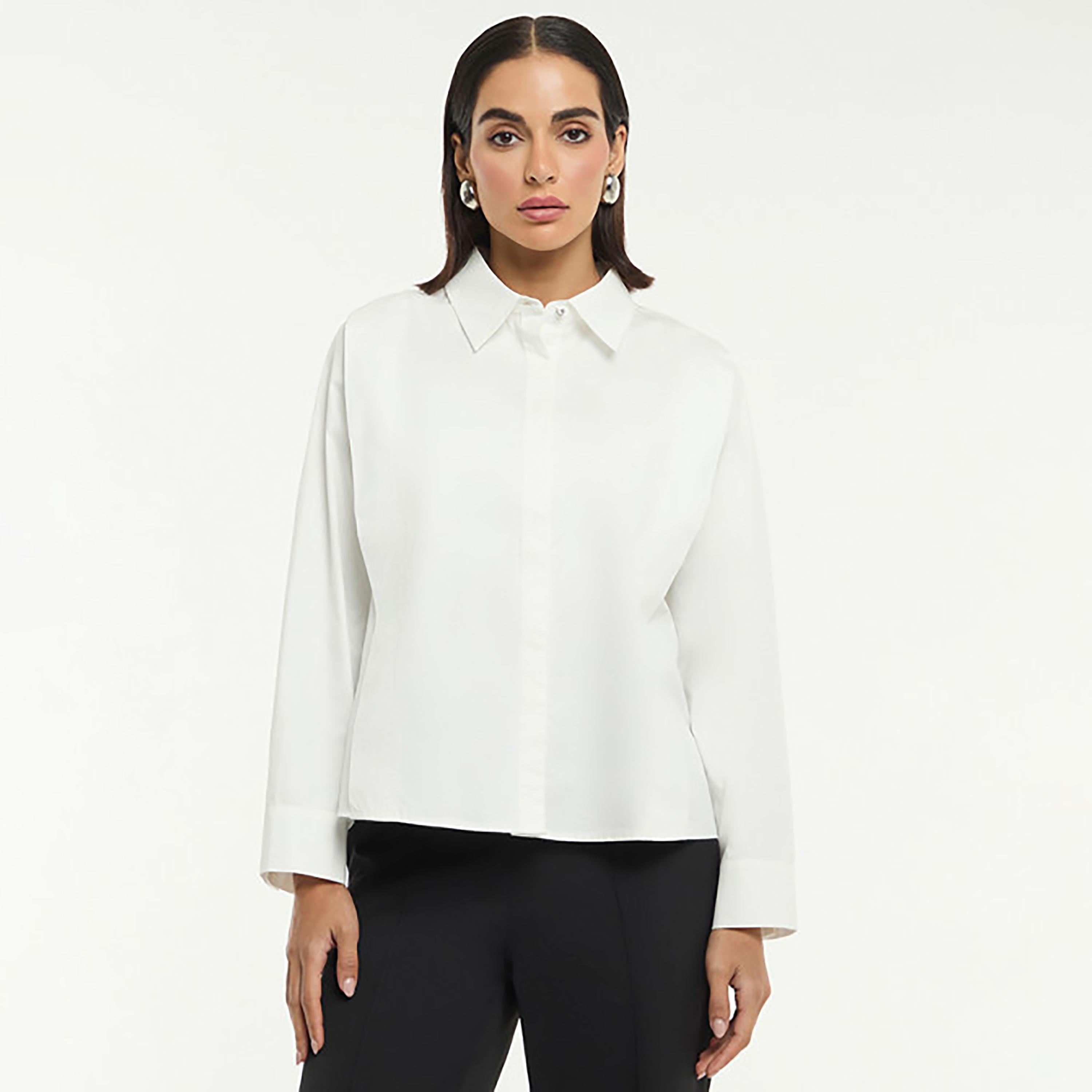 BCBG White Classic Collar Women's Shirt-women-clothing-shirtsandblouses-shirts-image-1