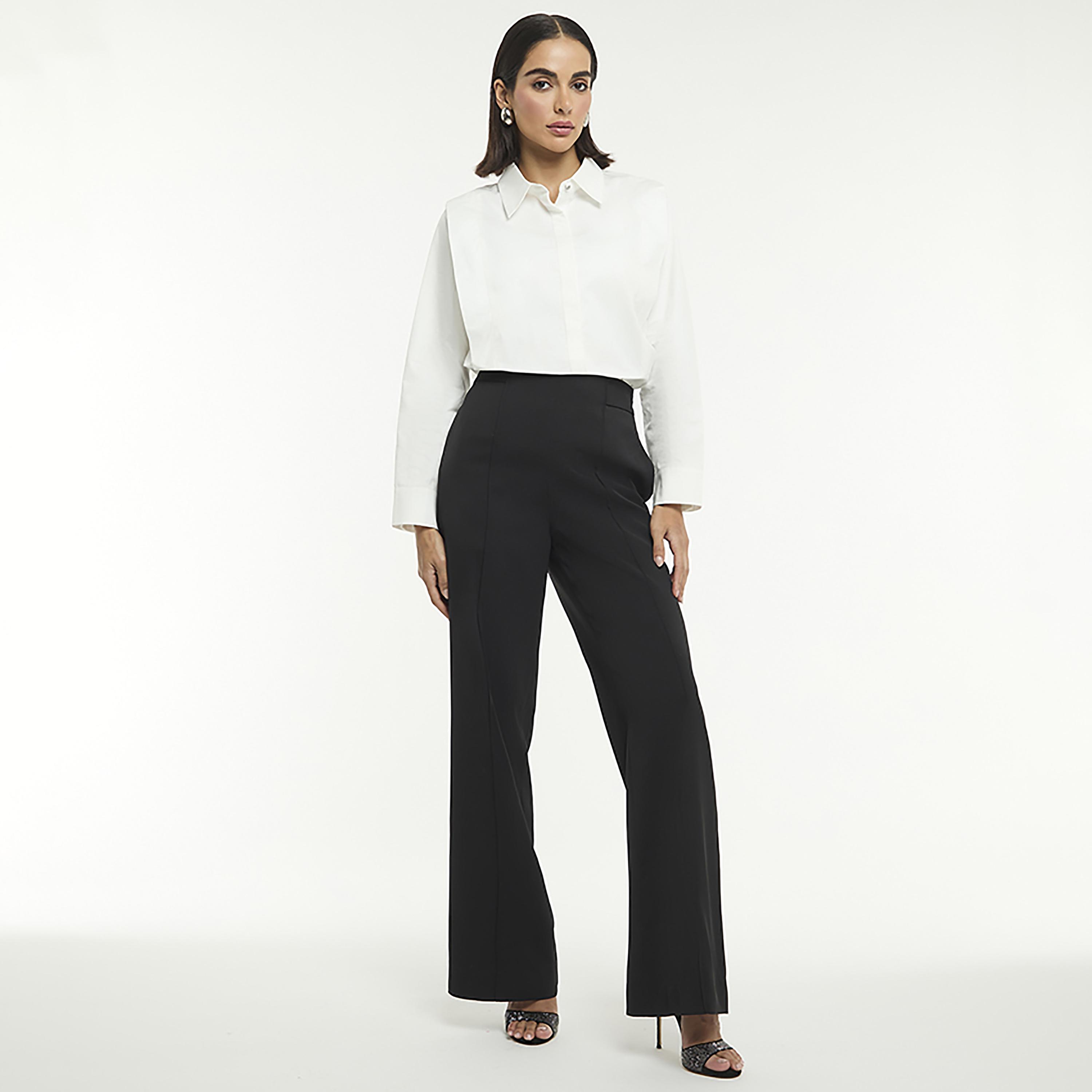 BCBG White Classic Collar Women's Shirt-women-clothing-shirtsandblouses-shirts-image-2