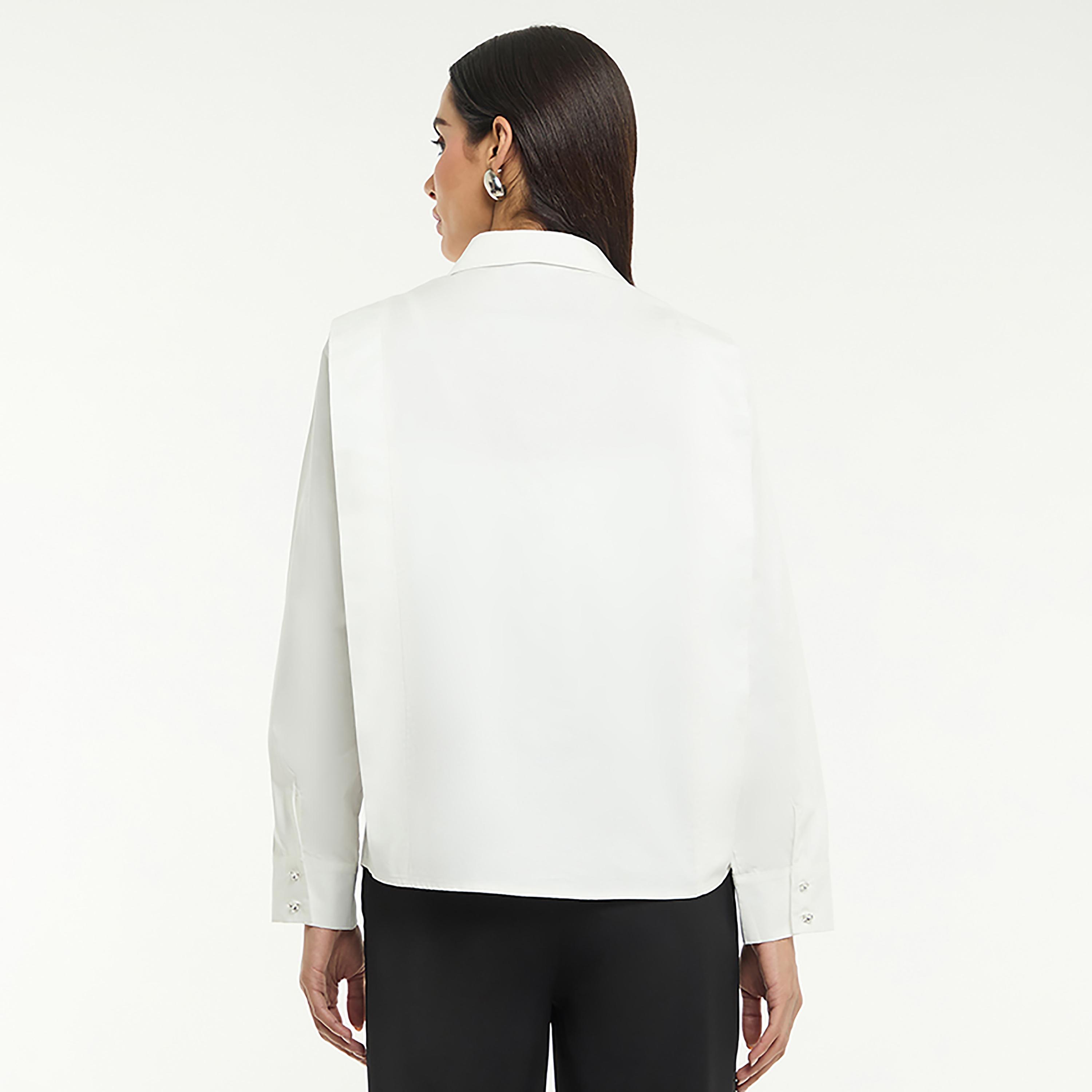 BCBG White Classic Collar Women's Shirt-women-clothing-shirtsandblouses-shirts-image-3