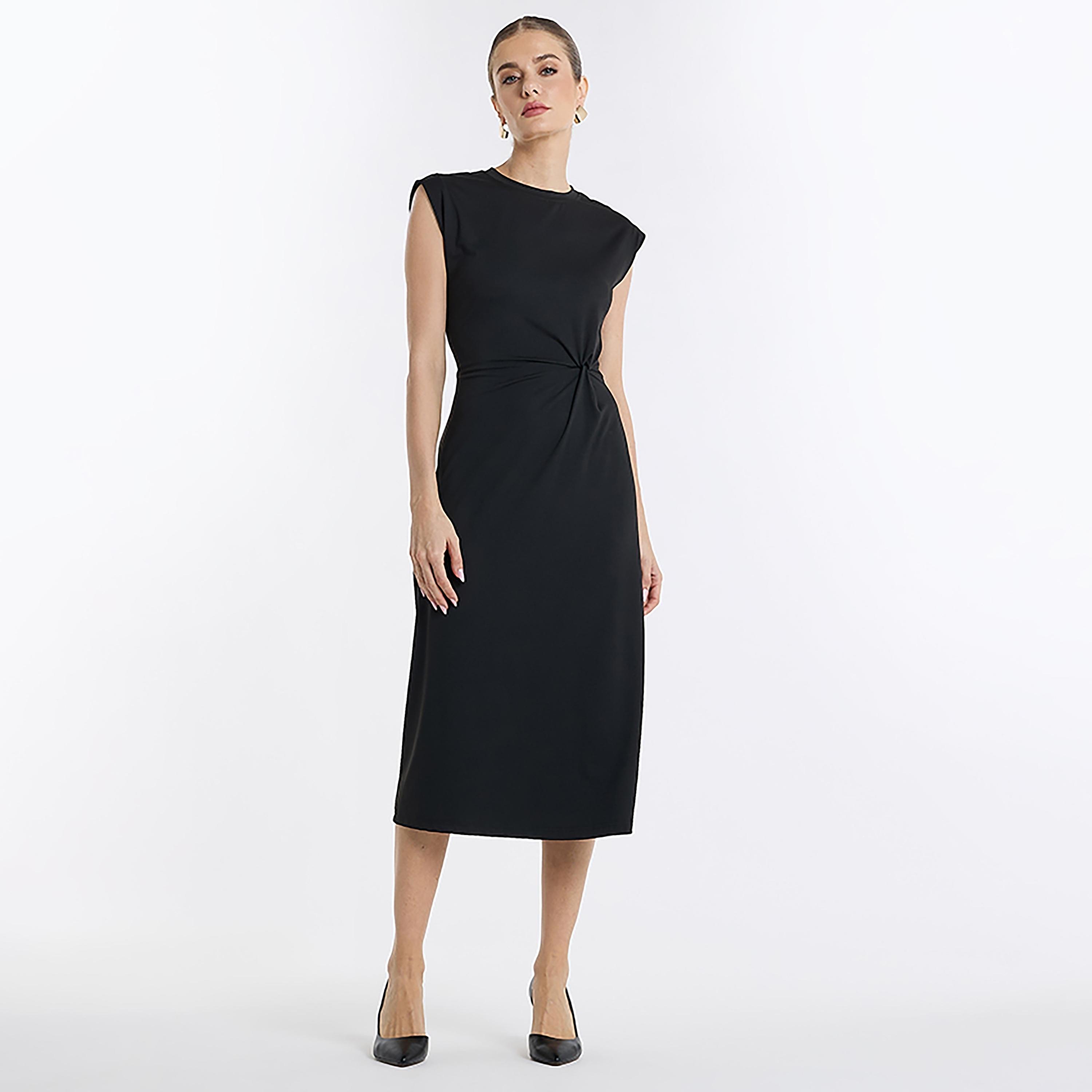 BCBG Cap Sleeves Sheath Women's Midi Dress-women-clothing-dresses-image-1