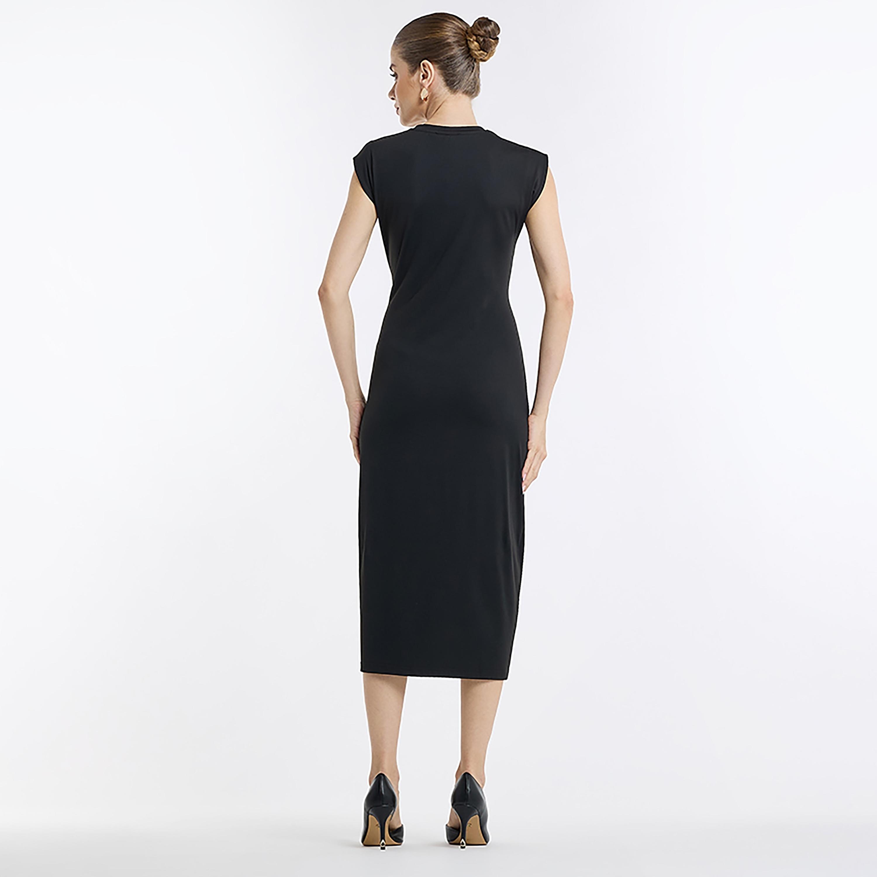 BCBG Cap Sleeves Sheath Women's Midi Dress-women-clothing-dresses-image-3