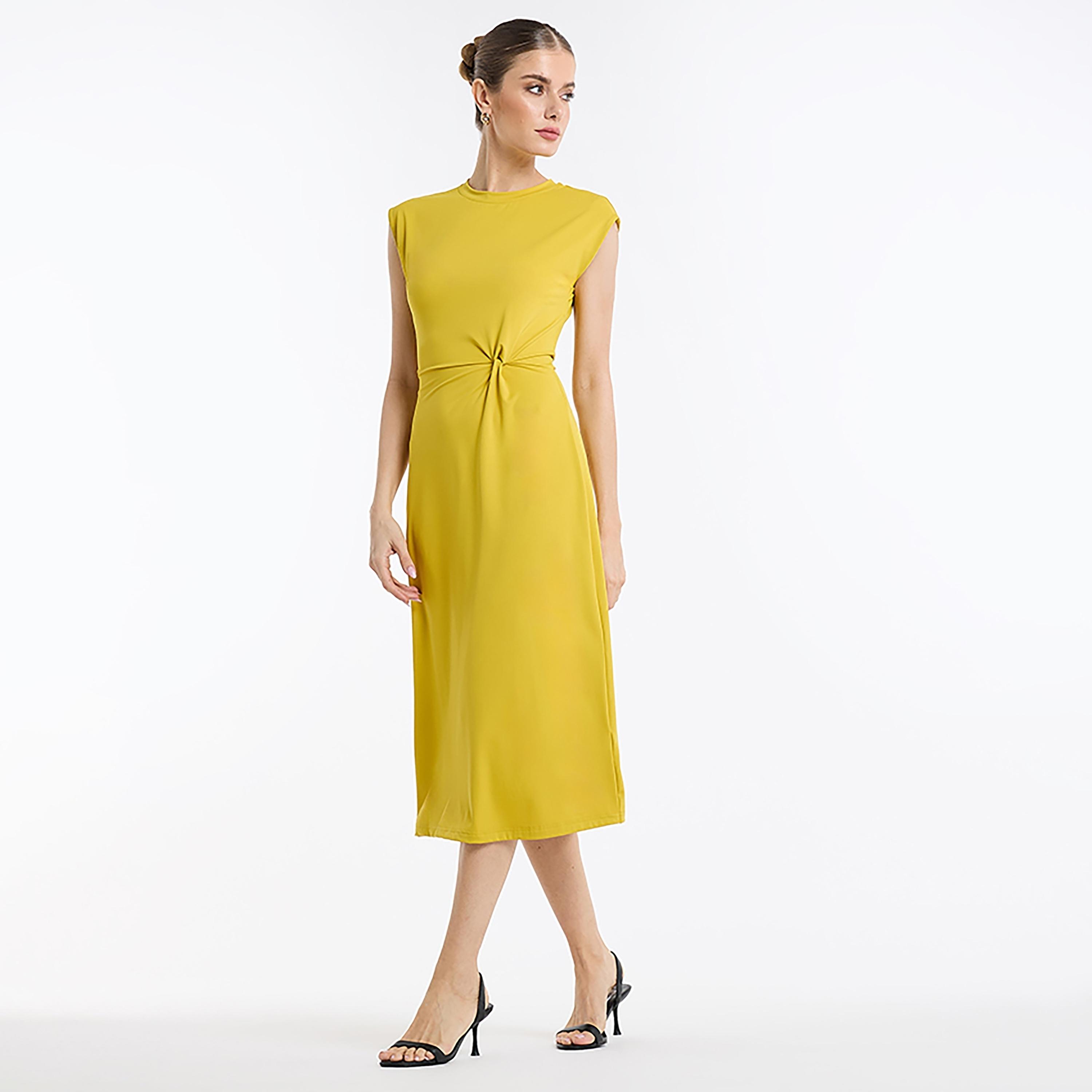 BCBG Cap Sleeves Sheath Women's Midi Dress-women-clothing-dresses-image-5
