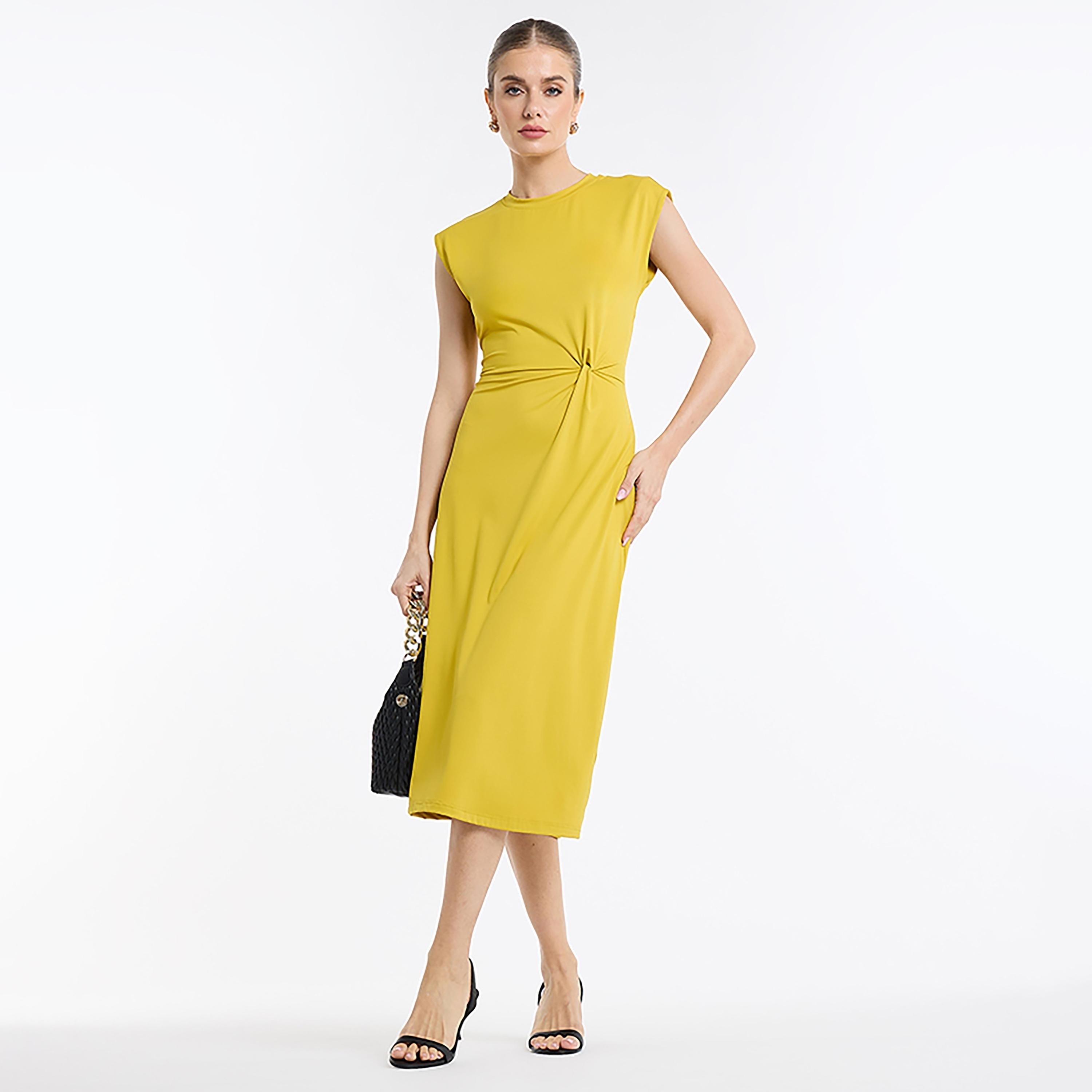 BCBG Cap Sleeves Sheath Women's Midi Dress-women-clothing-dresses-image-6