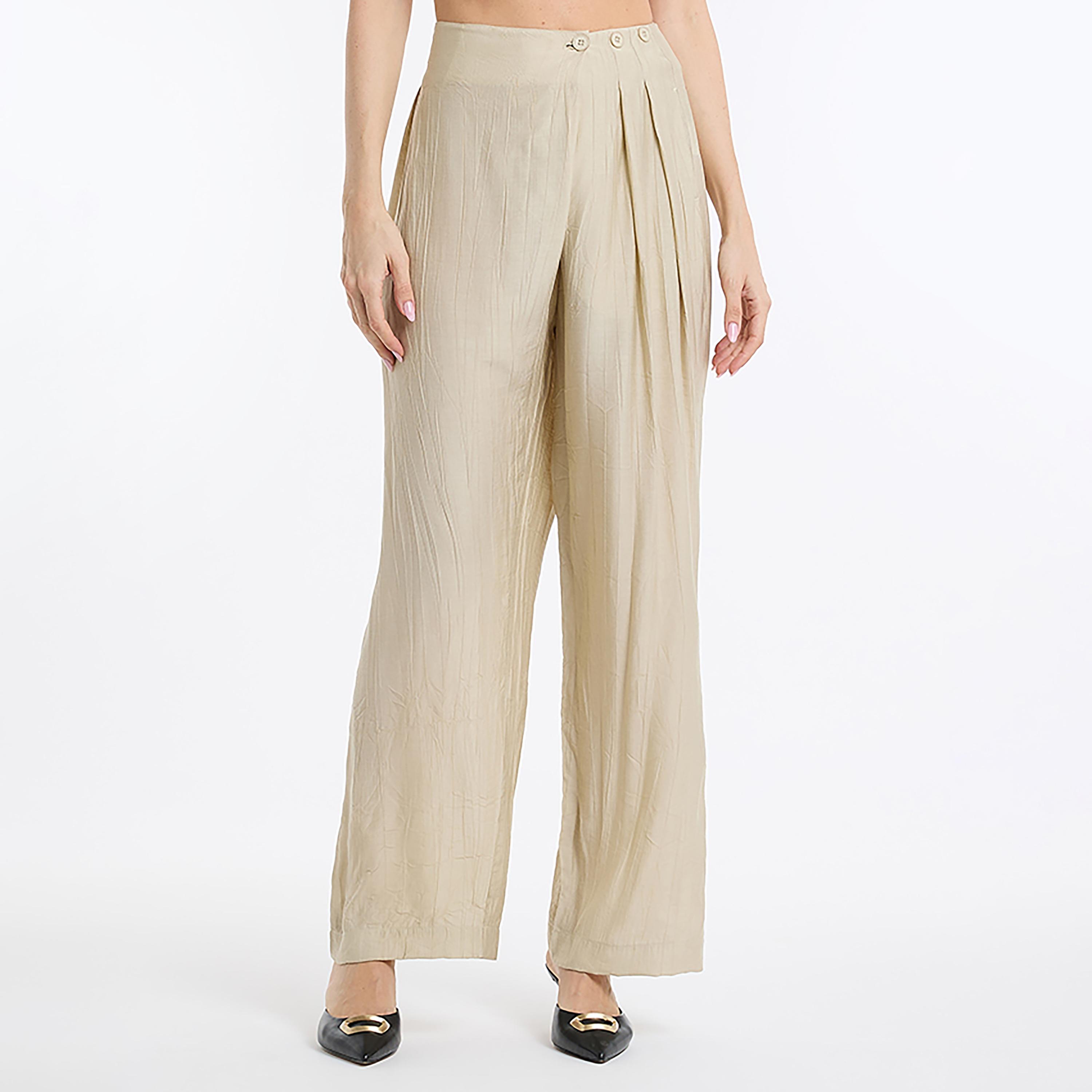 BCBG Front Pleats and Crinkled Women's Pants-women-clothing-bottoms-trousers-image-1