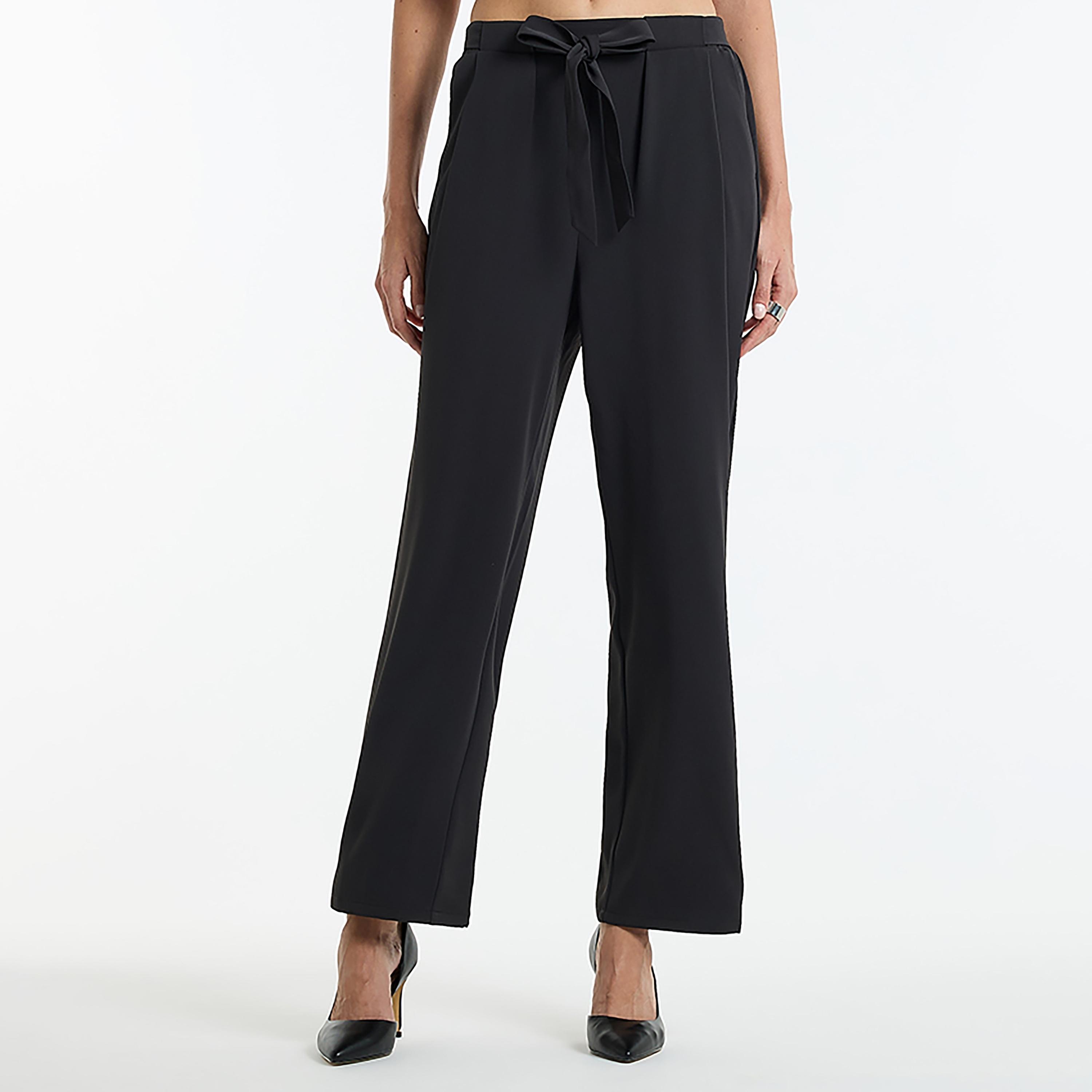 بنطلون نسائي بخصر مرتفع بطية واحدة للنساء بي سي بي جي-women-clothing-trousers-image-1