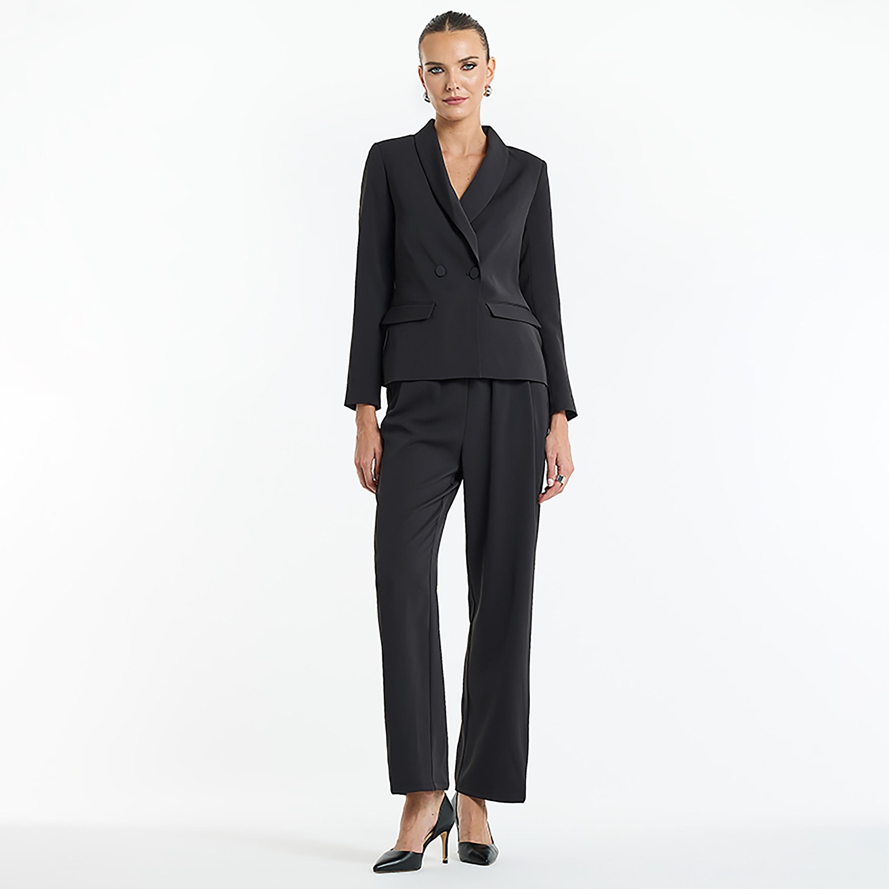 بنطلون نسائي بخصر مرتفع بطية واحدة للنساء بي سي بي جي-women-clothing-trousers-image-2