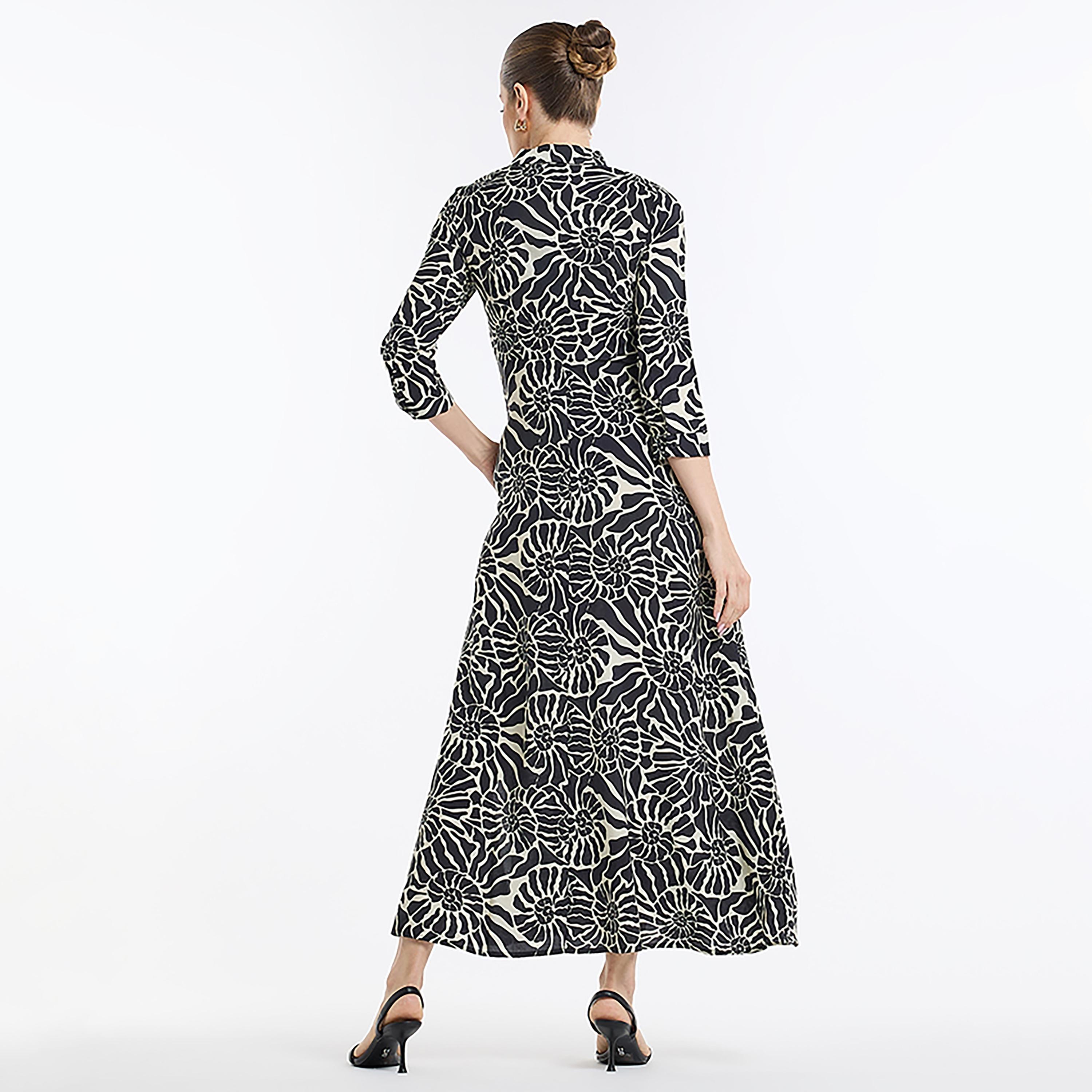 فستان قميص ماكسي نسائي بطبعة تجريدية من بي سي بي جي-women-clothing-dresses-image-3