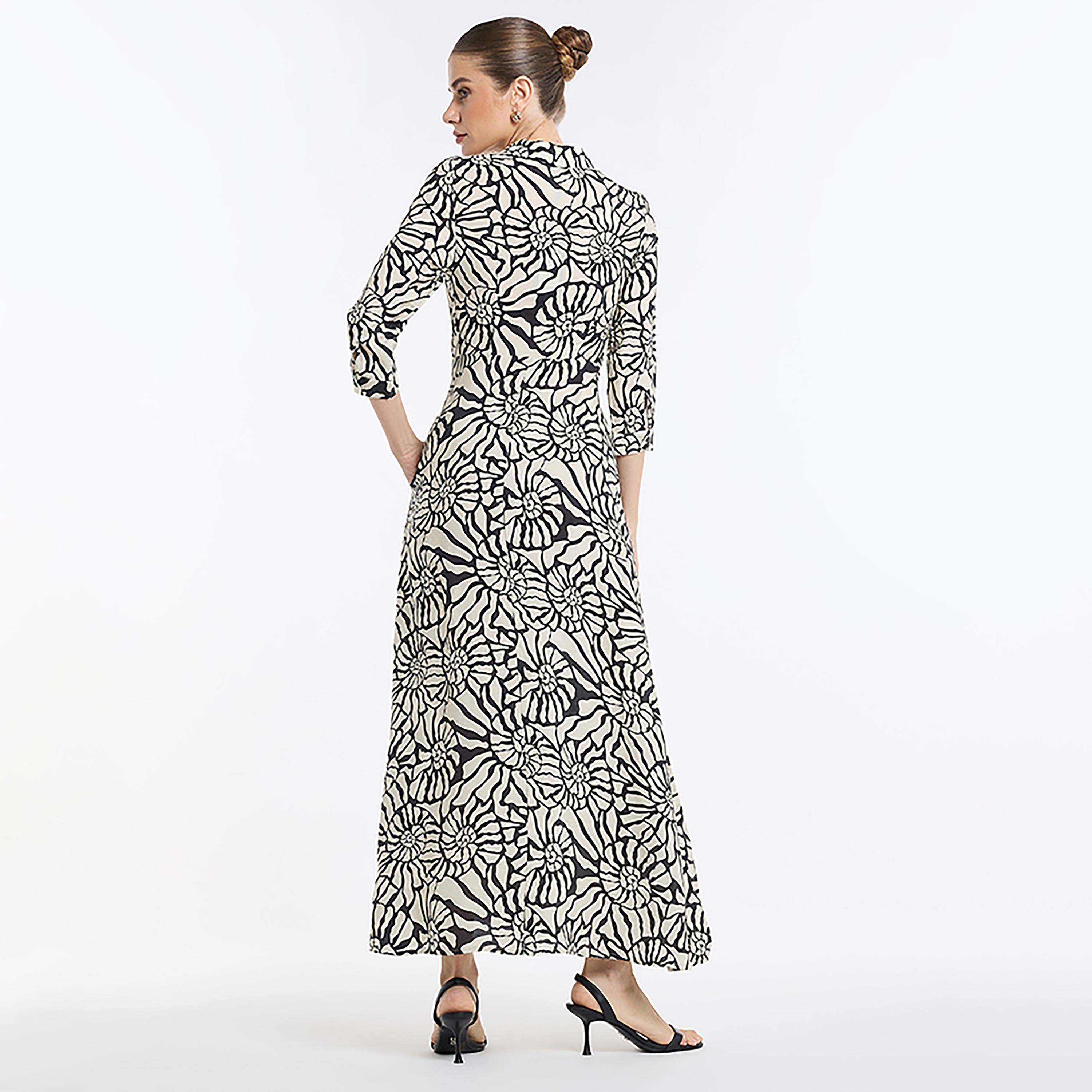 فستان قميص ماكسي نسائي بطبعة تجريدية من بي سي بي جي-women-clothing-dresses-image-7