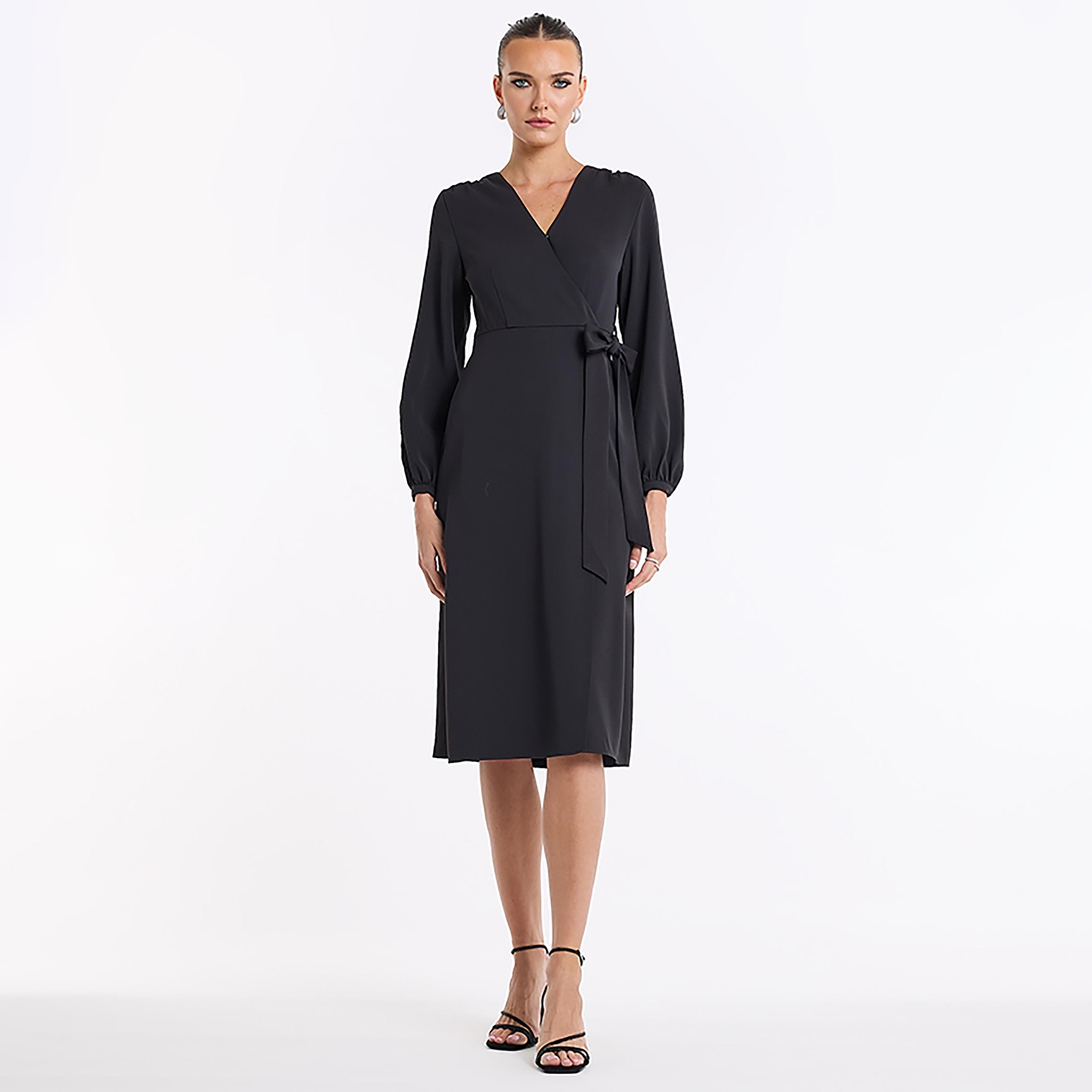 BCBG Wrap Women's Knee-Length Dress-women-clothing-dresses-image-5