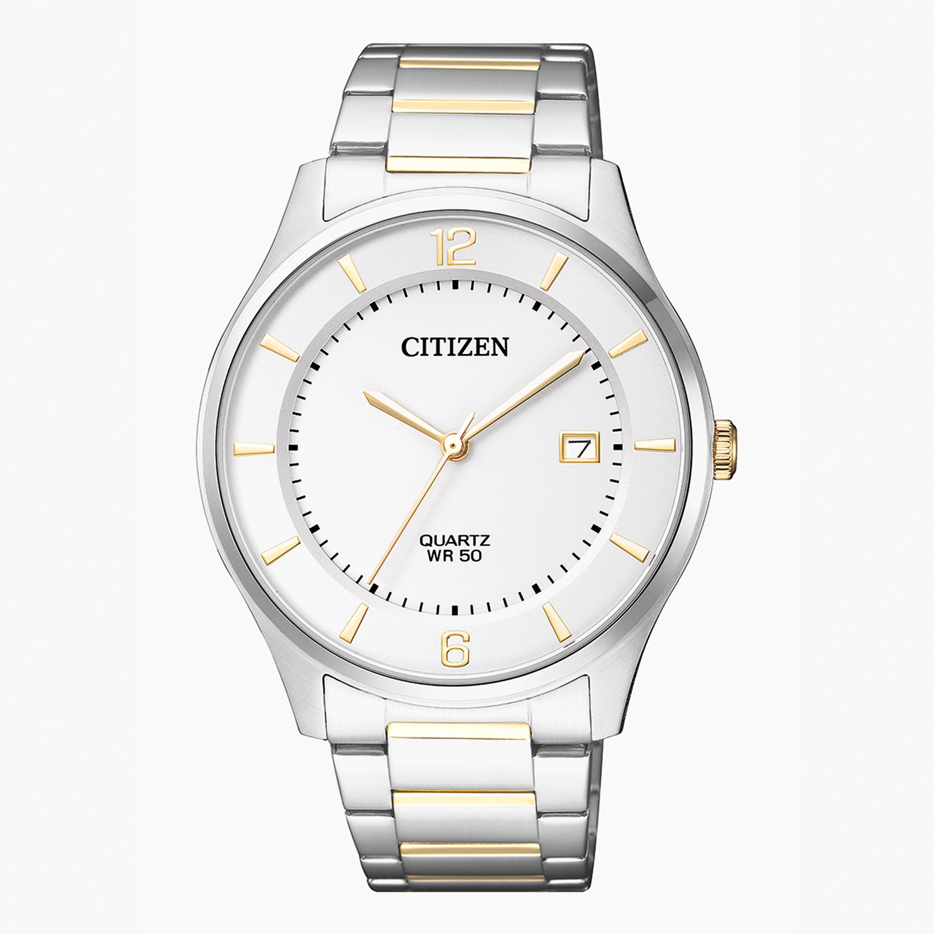 Citizen Men's Silver & Gold Analog Metal Strap Watch BD0048 80A-men-watchesandjewellery-watches-image-1