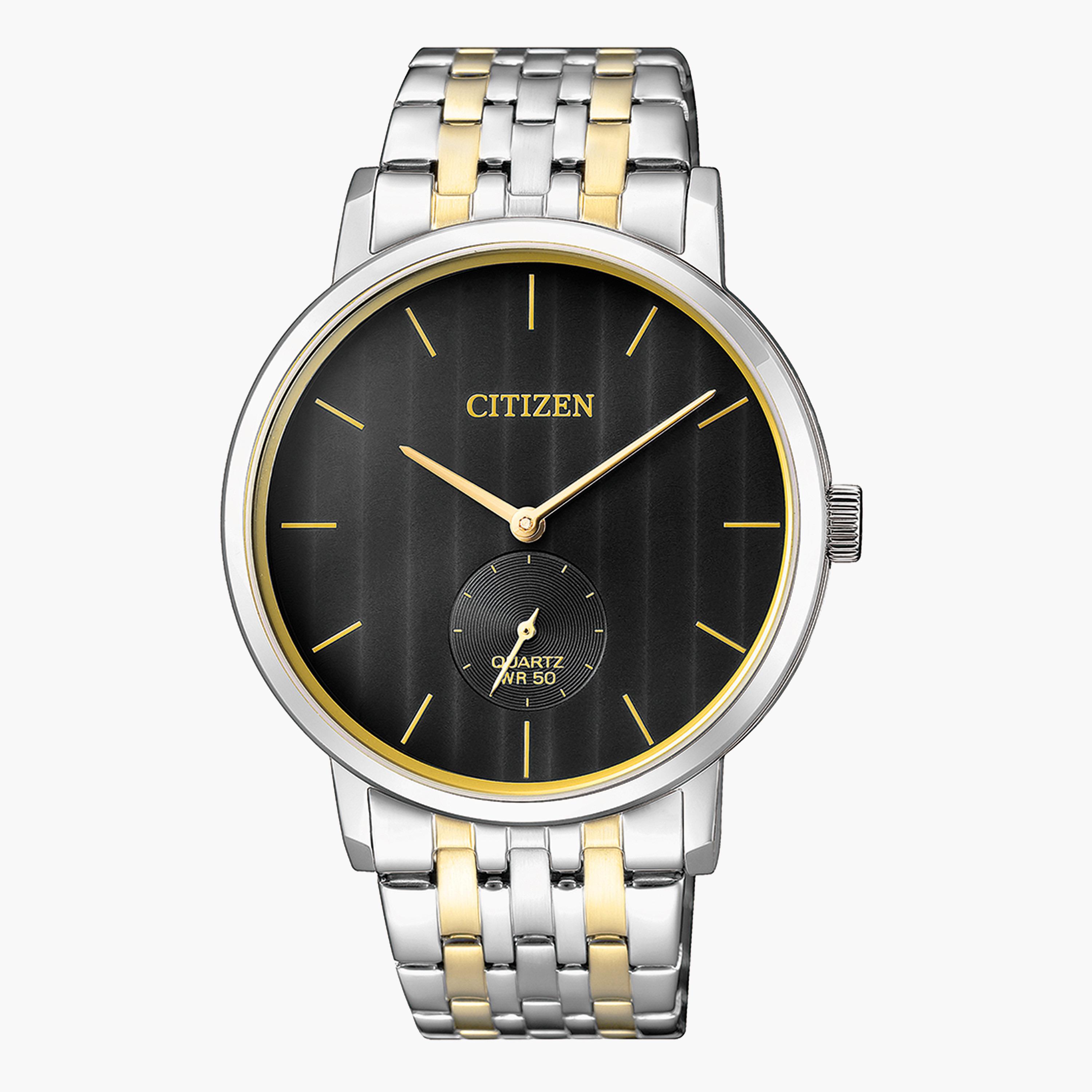 Citizen Men's Silver & Gold Analog Quartz Metal Strap Watch BE9174 55E-men-watchesandjewellery-watches-image-1