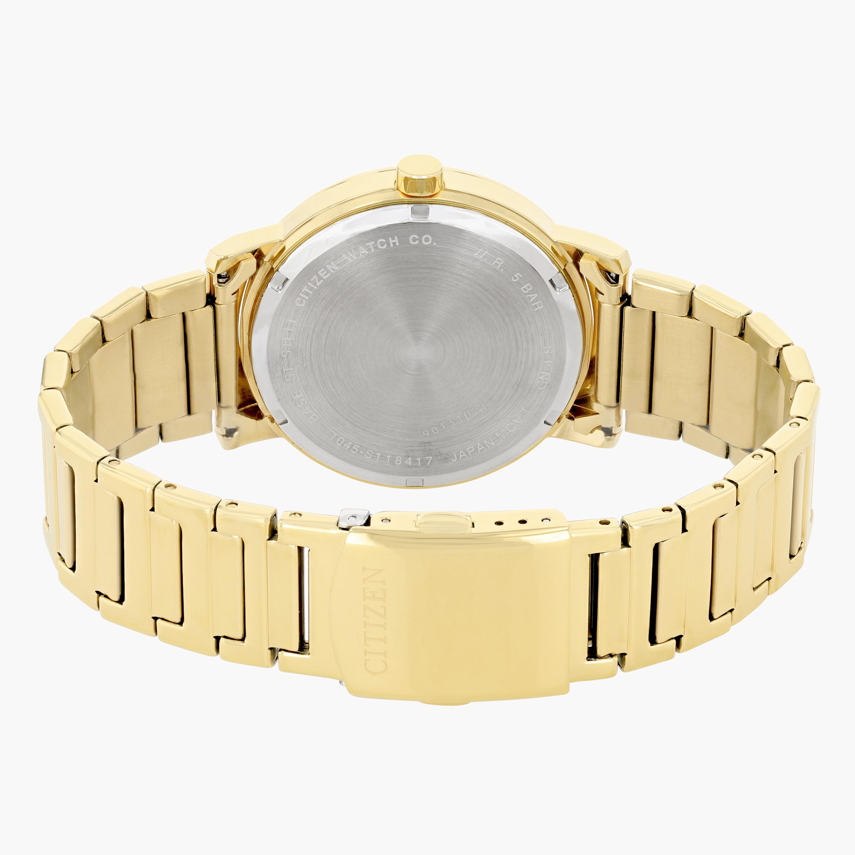 ساعة تناظرية ذهبية كوارتز بحزام معدني للرجال من سيتيزن - BE9182 57A-men-watchesandjewellery-watches-image-2