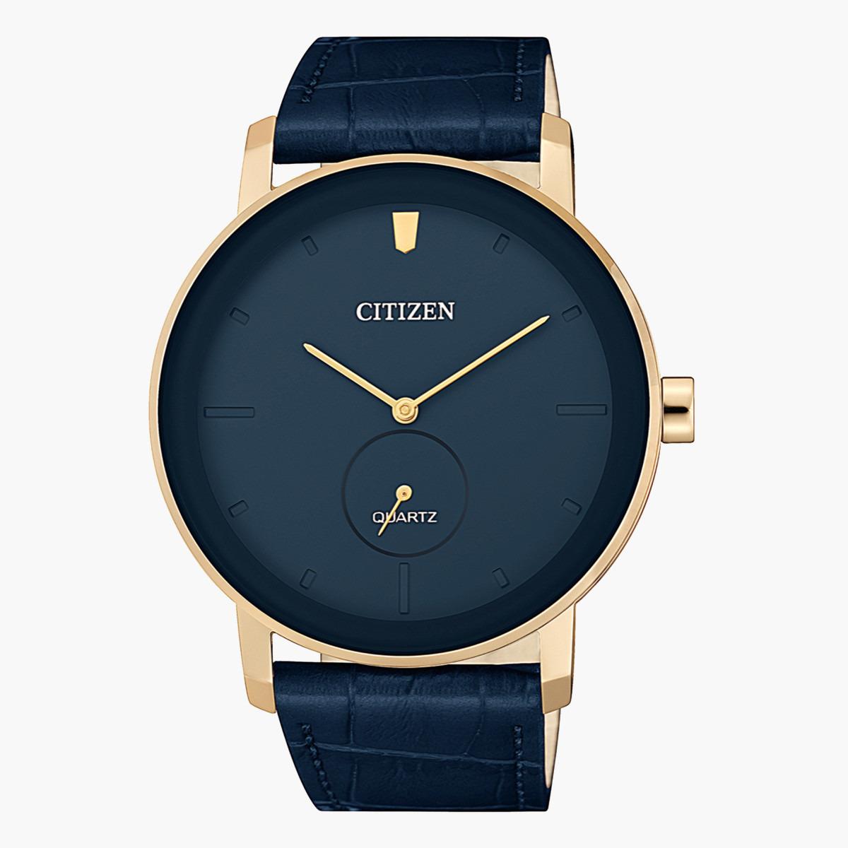 ساعة تناظرية زرقاء كوارتز بحزام جلد للرجال من سيتيزن - BE9183 03L-men-watchesandjewellery-watches-image-1