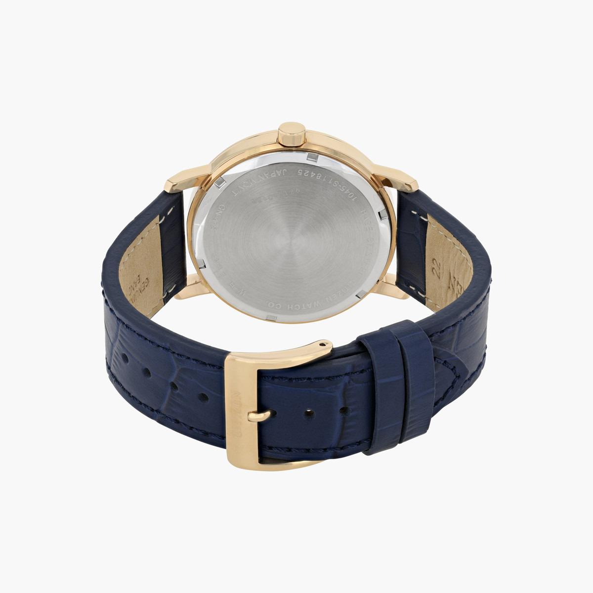 ساعة تناظرية زرقاء كوارتز بحزام جلد للرجال من سيتيزن - BE9183 03L-men-watchesandjewellery-watches-image-2