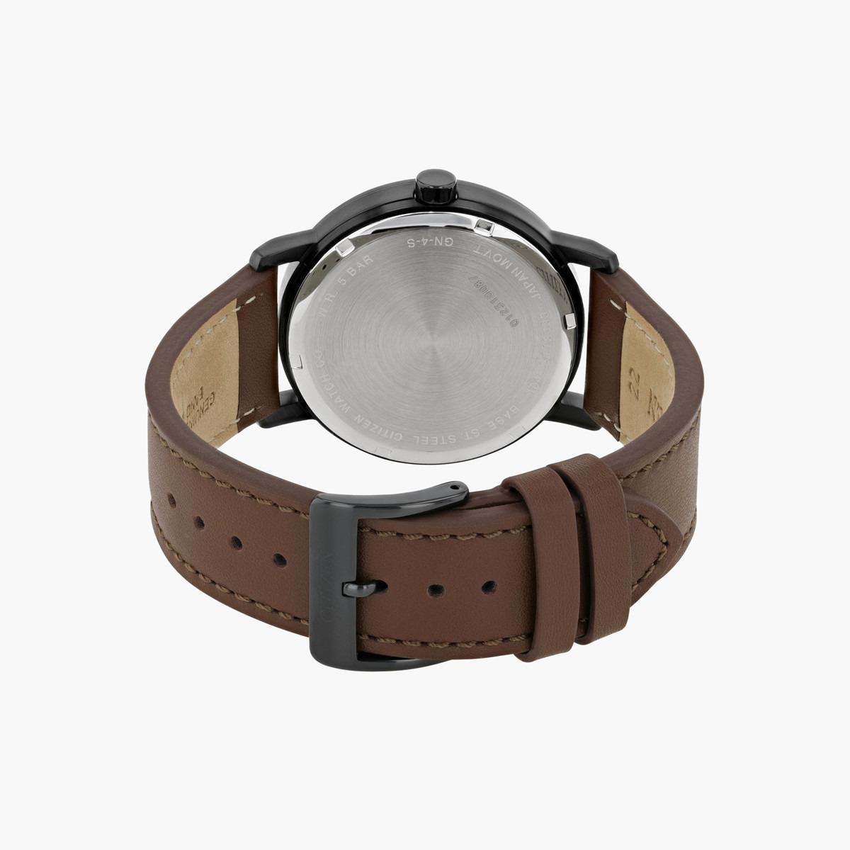 ساعة تناظرية بنيّة كوارتز بحزام جلد للرجال من سيتيزن - BE9185 08E-men-watchesandjewellery-watches-image-2