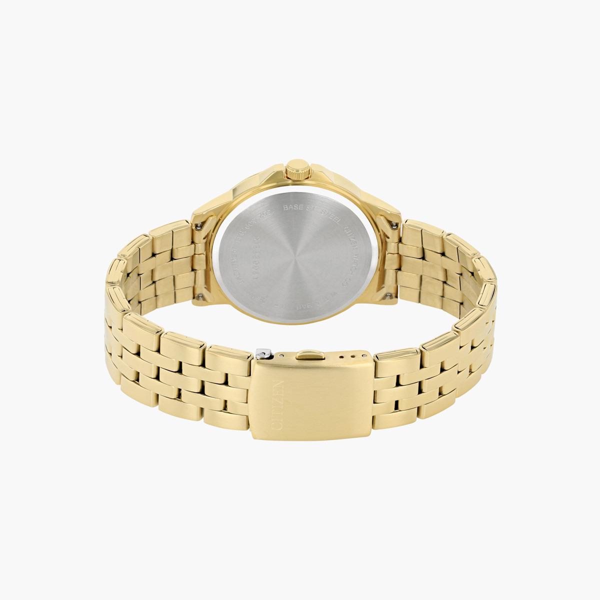 ساعة تناظرية ذهبية اليوم والتاريخ بحزام معدني للرجال من سيتيزن - BF2013 56E-men-watchesandjewellery-watches-image-2