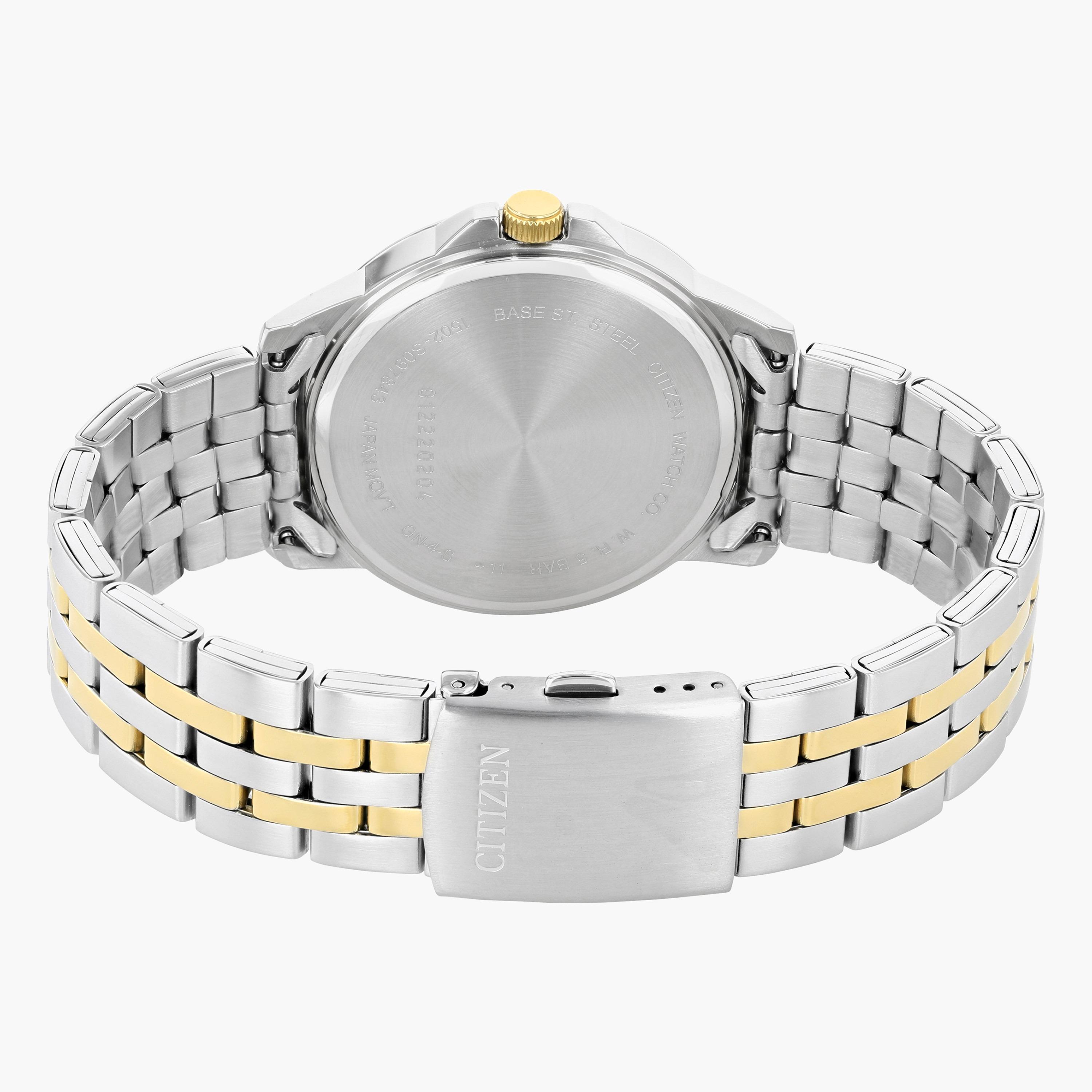 ساعة تناظرية فضيّة وذهبية بحزام معدني للرجال من سيتيزن - BF2018 52A-men-watchesandjewellery-watches-image-2