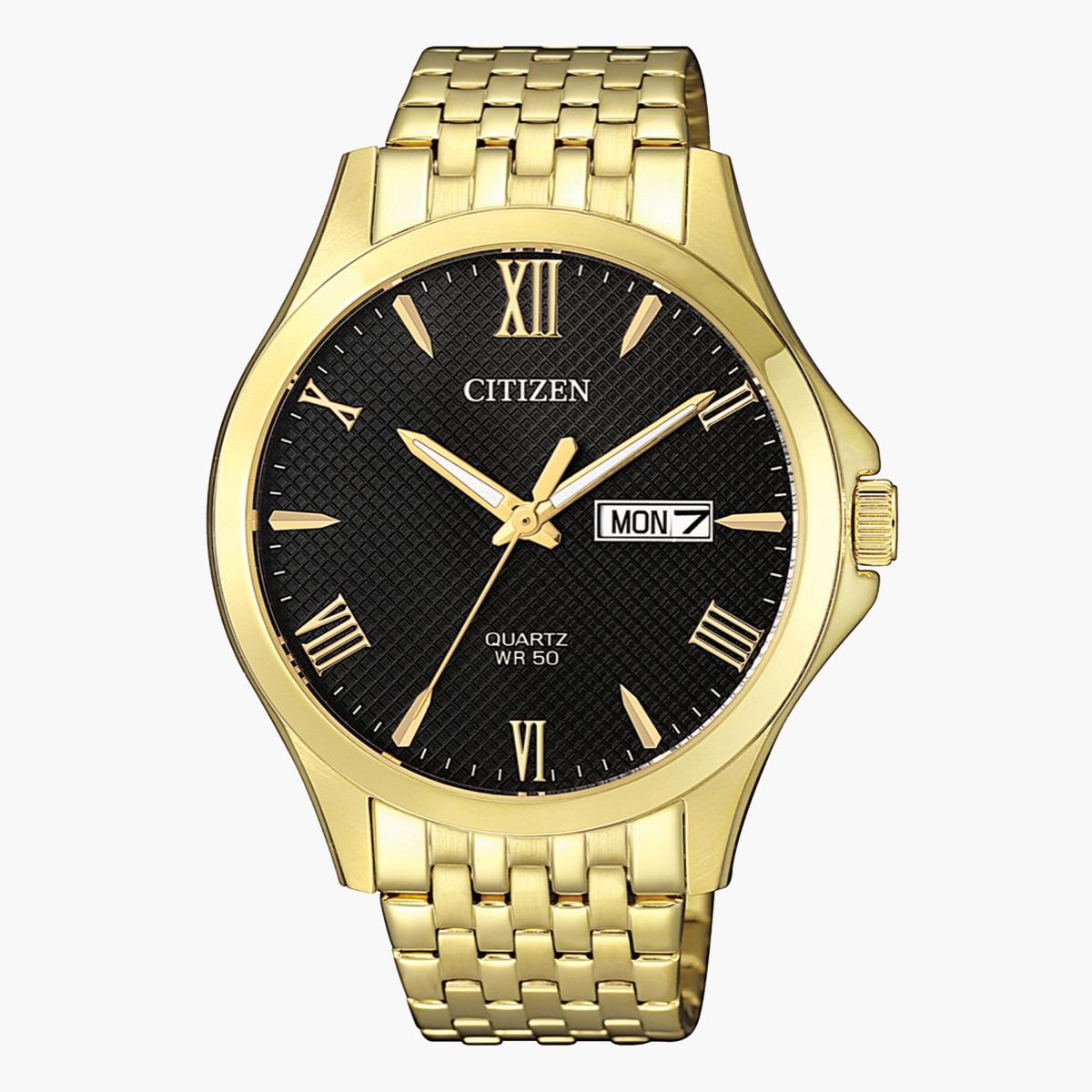 Citizen Men's Gold Analog Day and Date Metal Strap Watch BF2022 55H-men-watchesandjewellery-watches-image-1