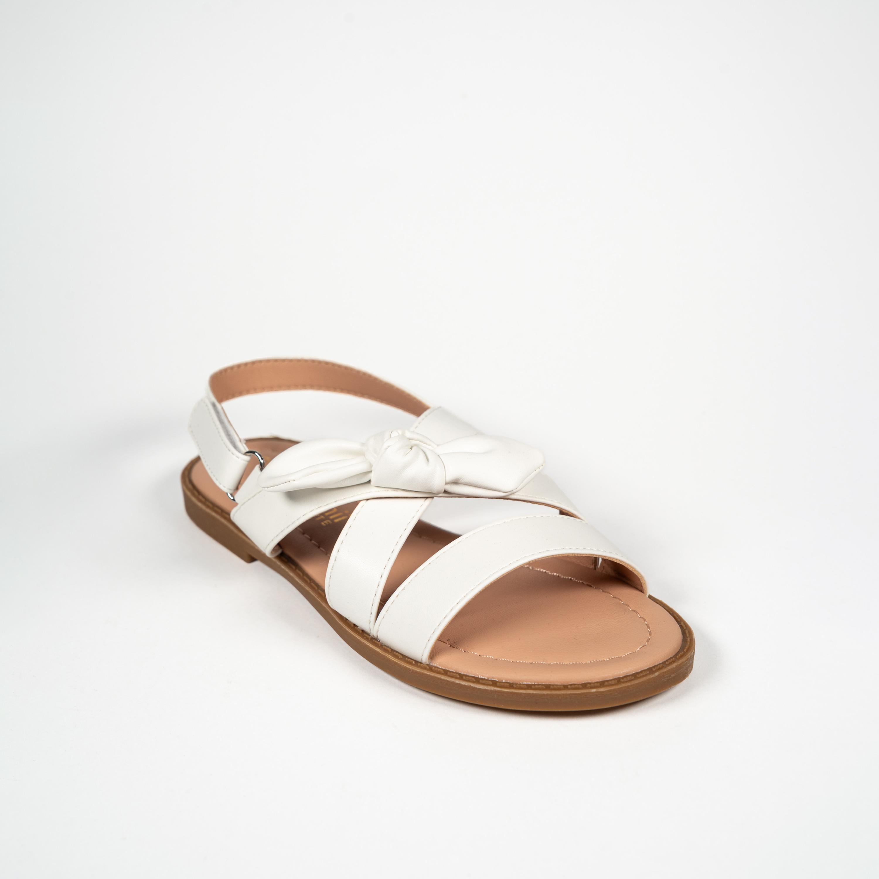 جيومني - صندل تينسلي بحزام لامع مشبك وحلقة للبنات | BH2490-18-WHITE-girls-shoes-sandals-image-1
