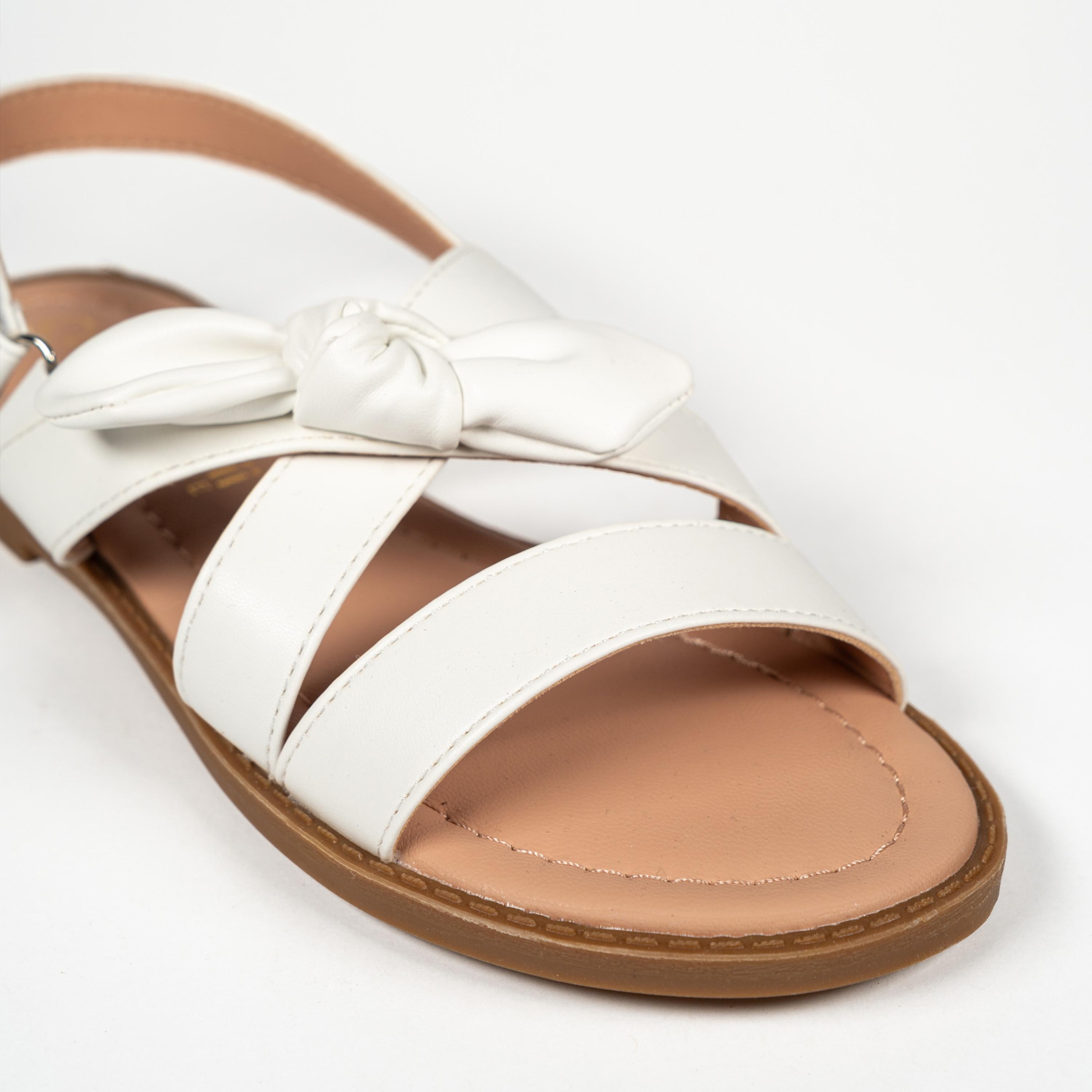 جيومني - صندل تينسلي بحزام لامع مشبك وحلقة للبنات | BH2490-18-WHITE-girls-shoes-sandals-image-2