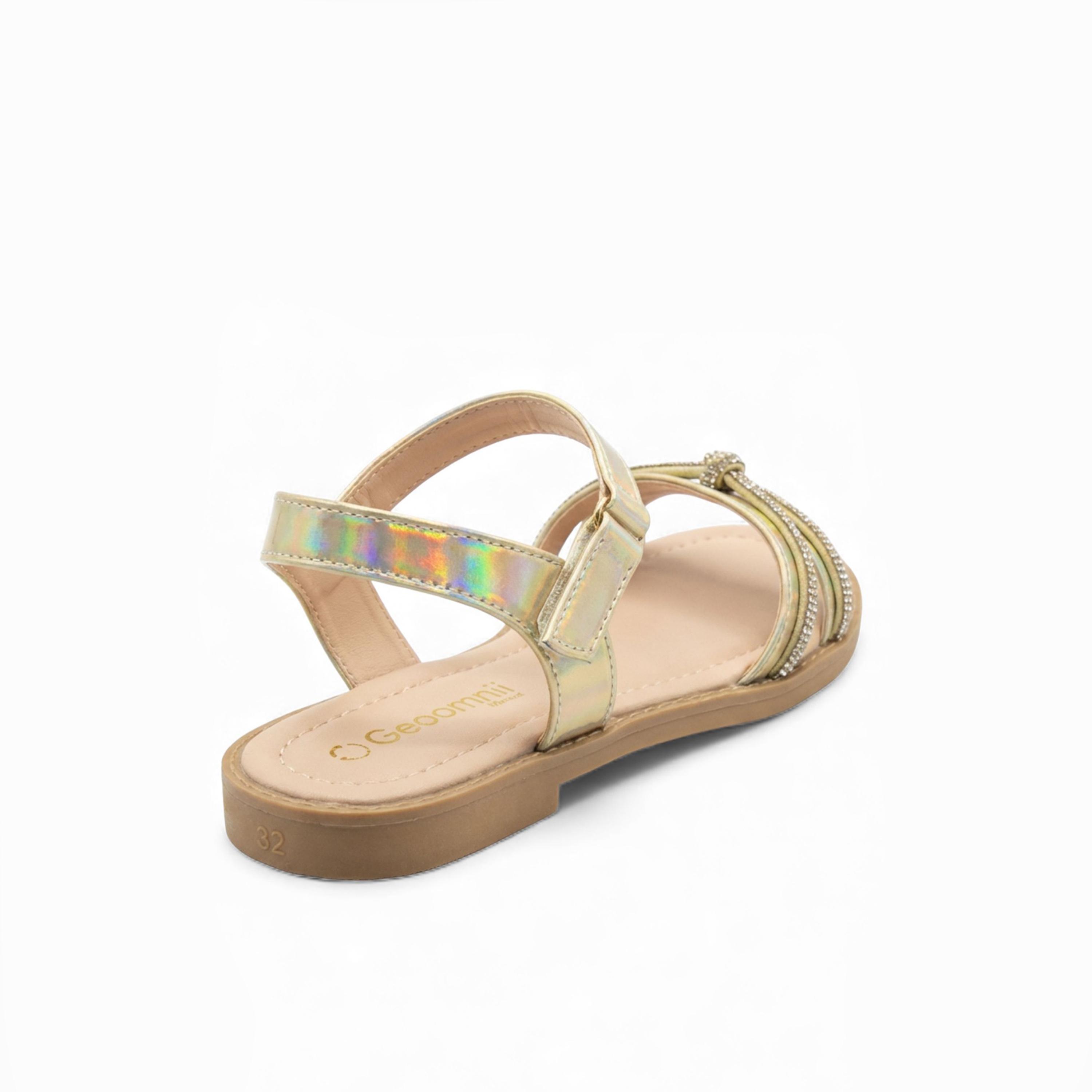Geoomnii Girls Hook & Loop Peaitien Strap Sandals | BH2490-C12-SILVER-girls-shoes-sandals-image-5
