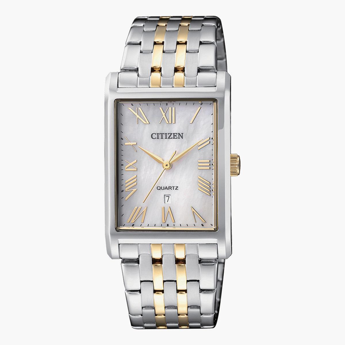ساعة يد تناظرية بلون ذهبي وفضي بسوار معدني للنساء من سيتيزن-BH 3004 59D-men-watchesandjewellery-watches-image-1
