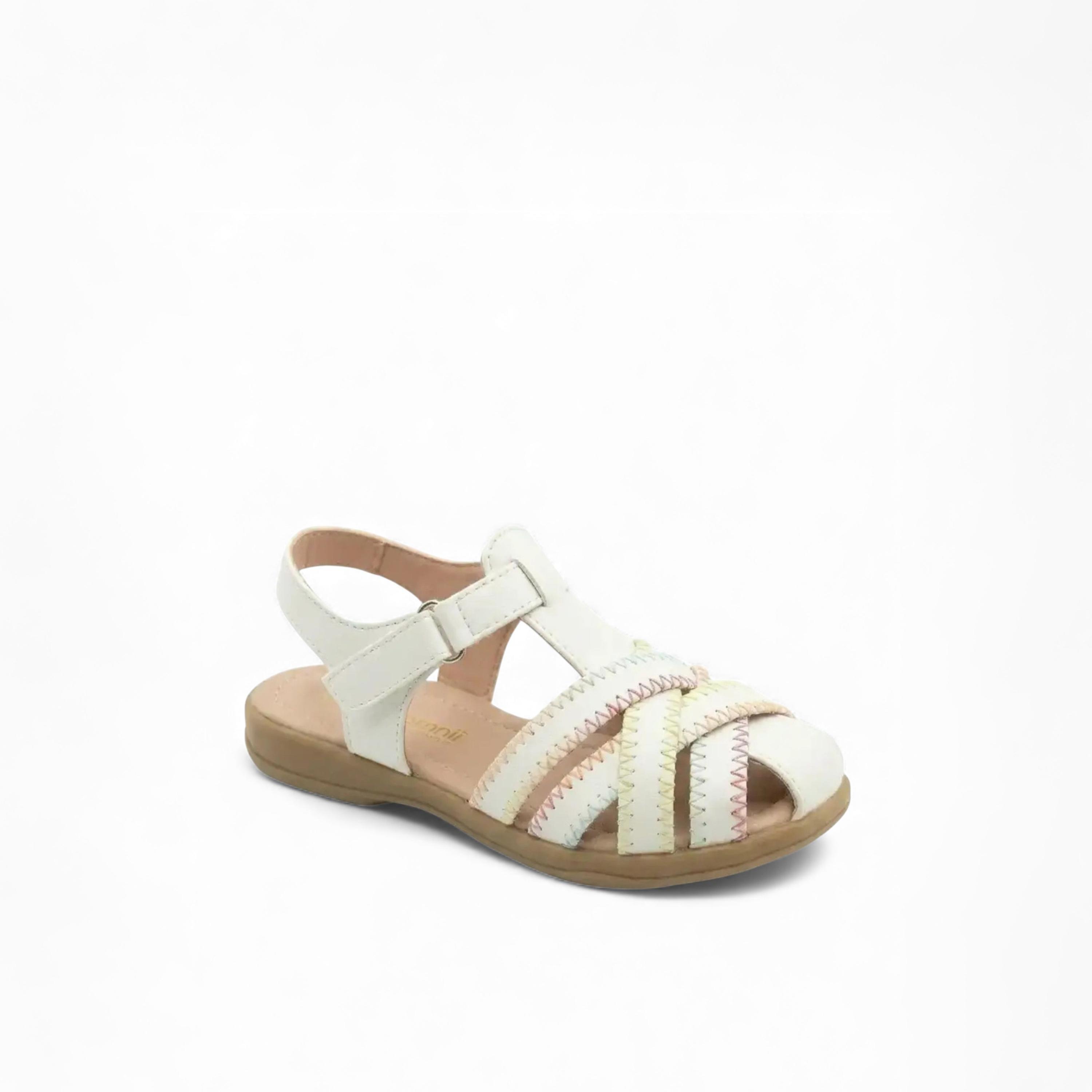 جيومني - صندل بيرلا مشبك وحلقة للأطفال | BH484-A002-WHITE-boys-shoes-sandals-image-1