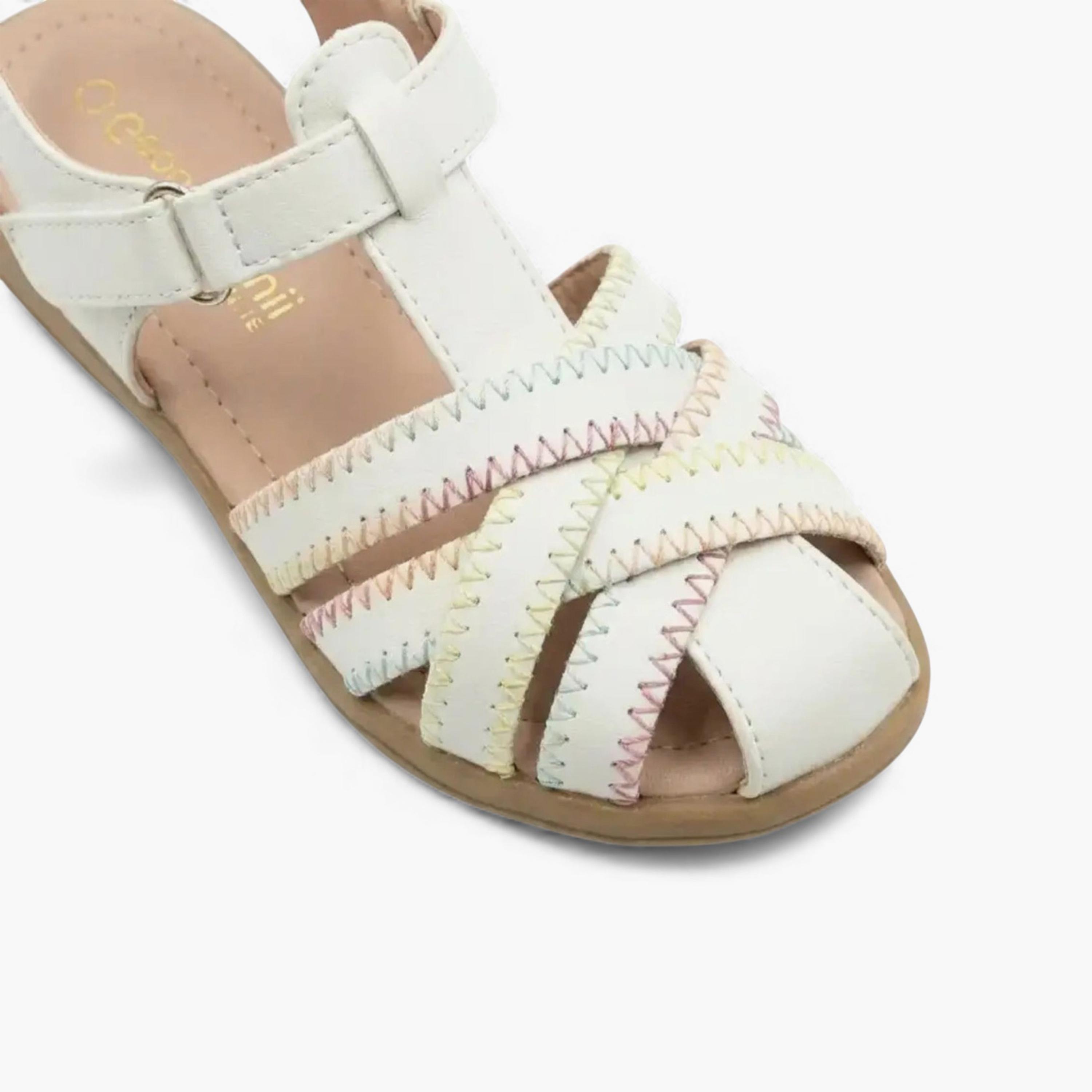 جيومني - صندل بيرلا مشبك وحلقة للأطفال | BH484-A002-WHITE-boys-shoes-sandals-image-2