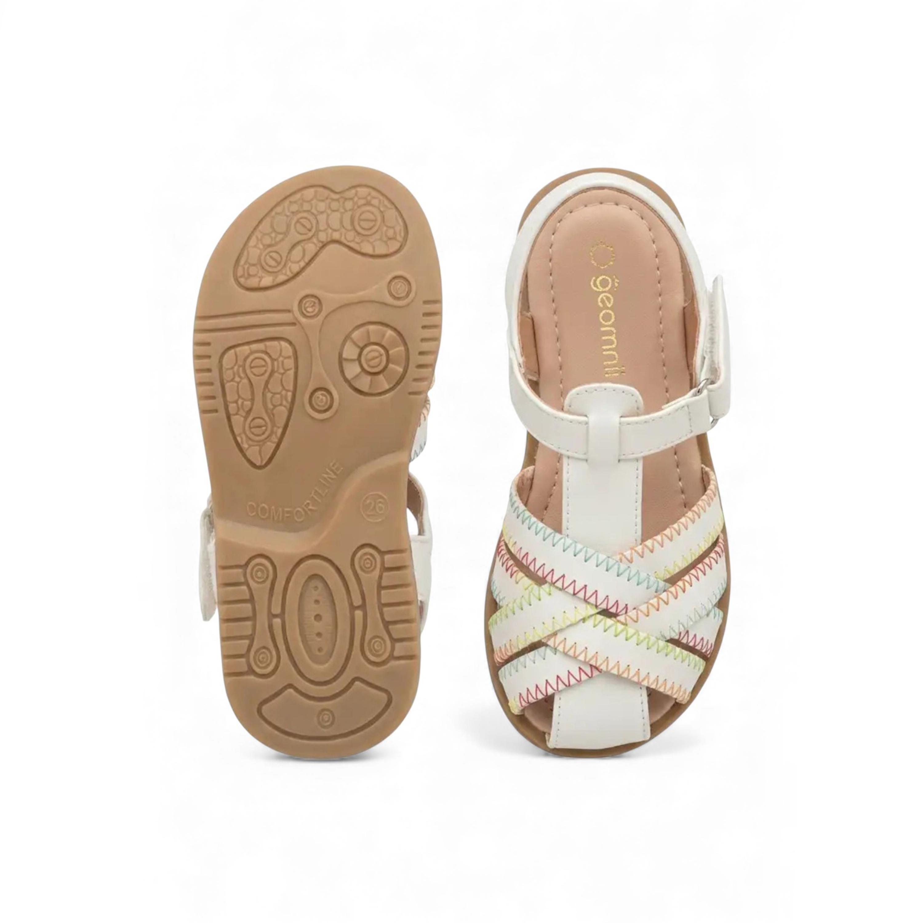 جيومني - صندل بيرلا مشبك وحلقة للأطفال | BH484-A002-WHITE-boys-shoes-sandals-image-3