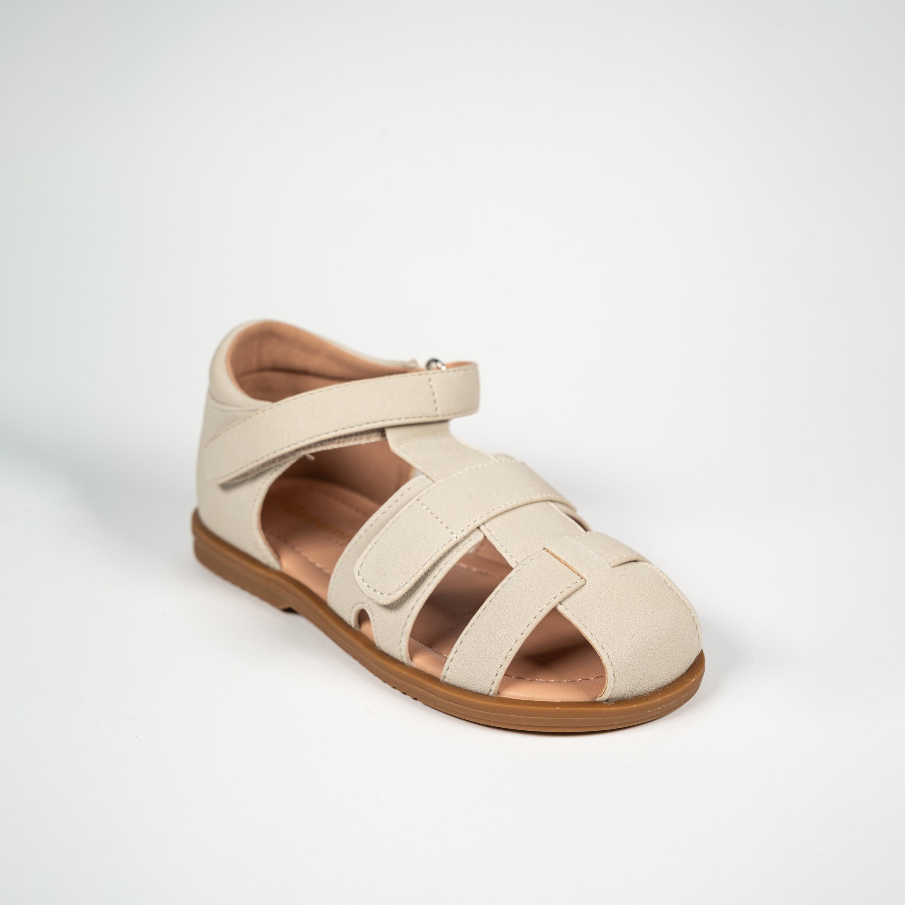 Geoomnii Kids Hook & Loop Leeannea Fisherman | BH484-B13-BEIGE-girls-shoes-sandals-image-1