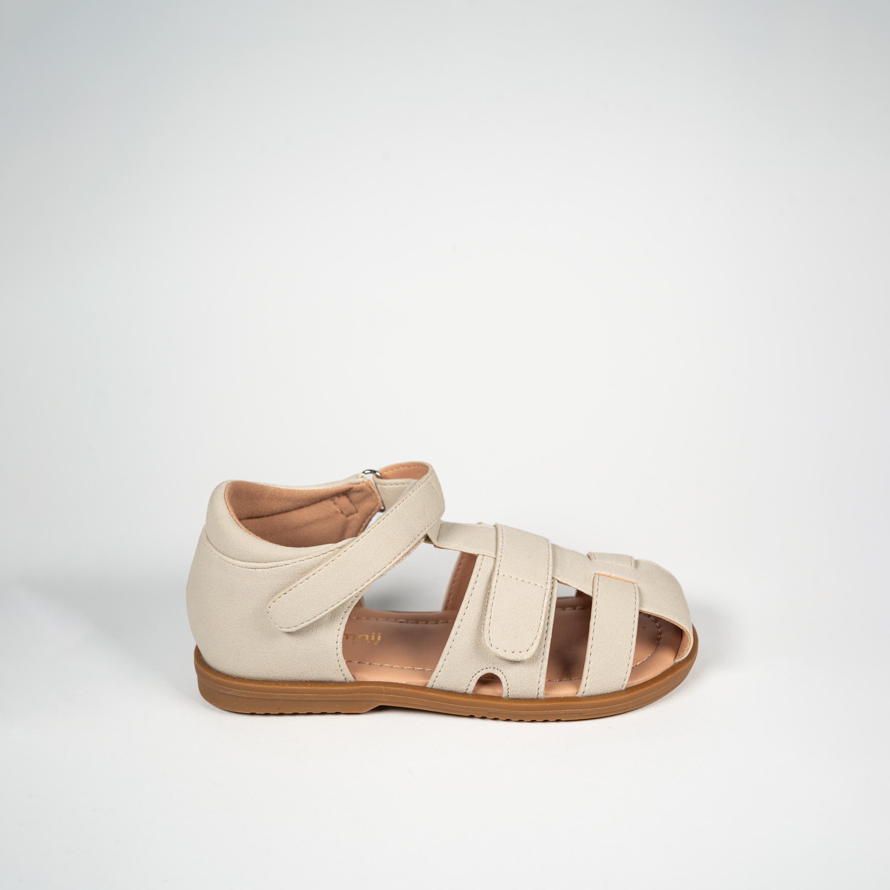 Geoomnii Kids Hook & Loop Leeannea Fisherman | BH484-B13-BEIGE-girls-shoes-sandals-image-4