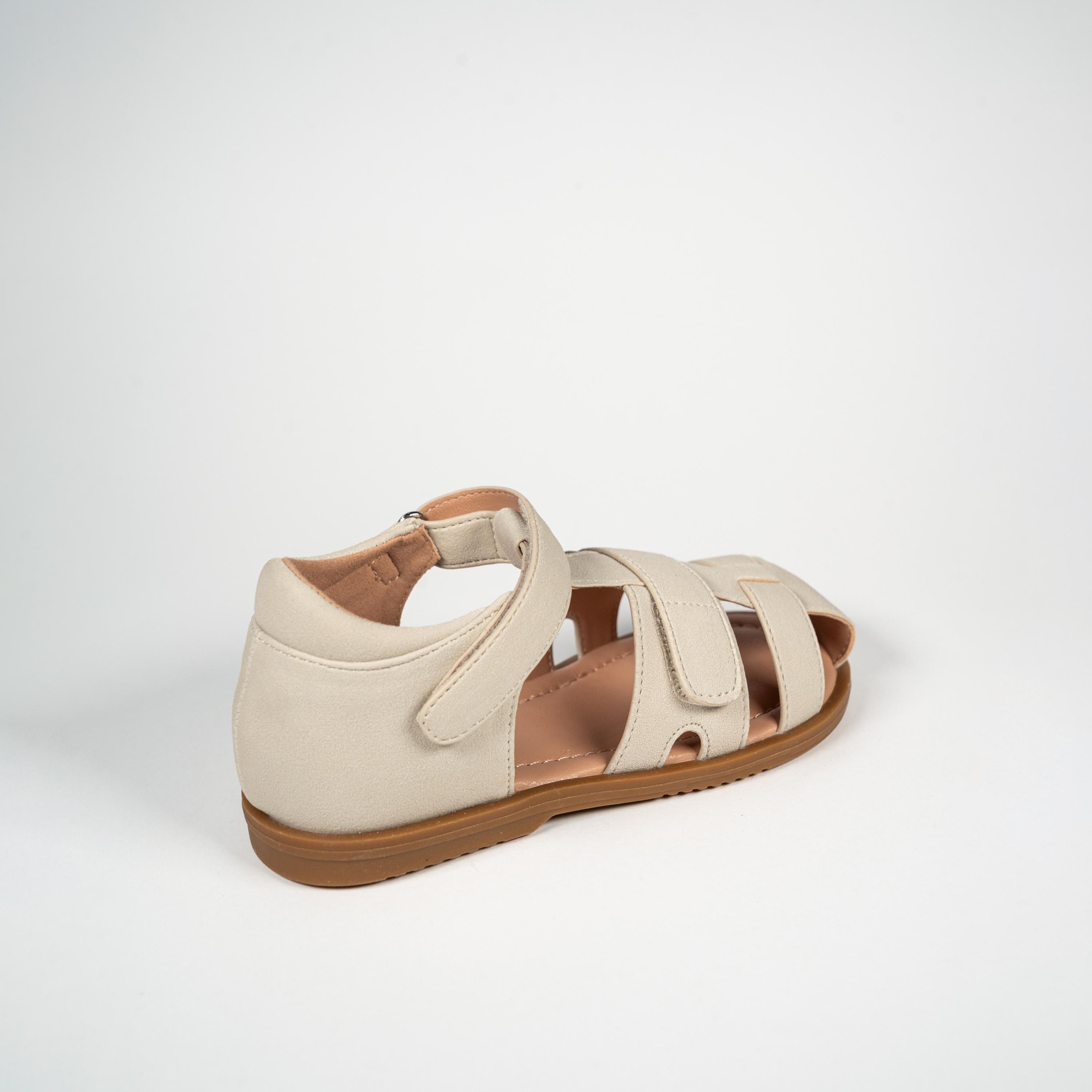 Geoomnii Kids Hook & Loop Leeannea Fisherman | BH484-B13-BEIGE-girls-shoes-sandals-image-5