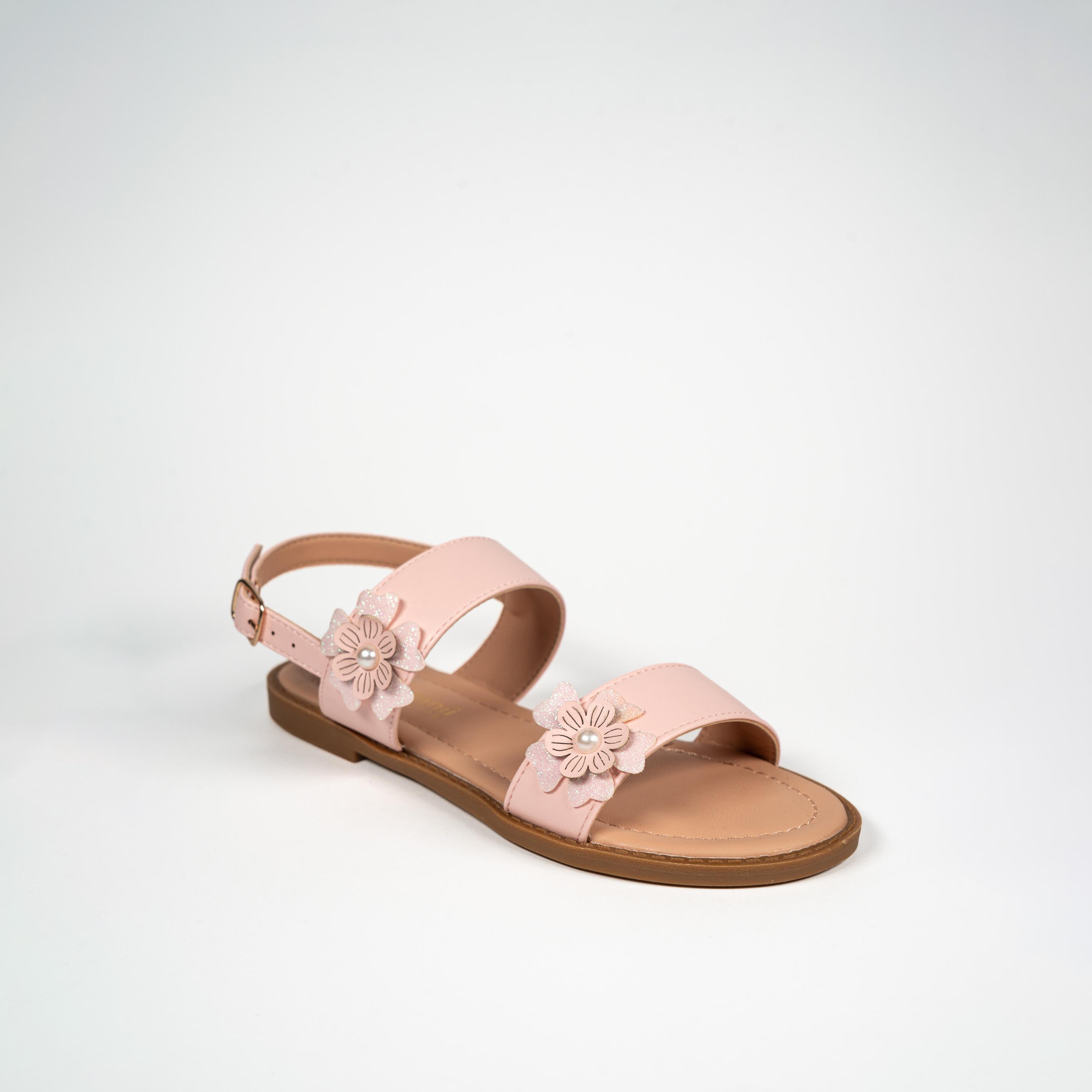 Geoomnii Girls Buckle Mearlowe Strap Sandals | BH6968-1-PINK-girls-shoes-sandals-image-1