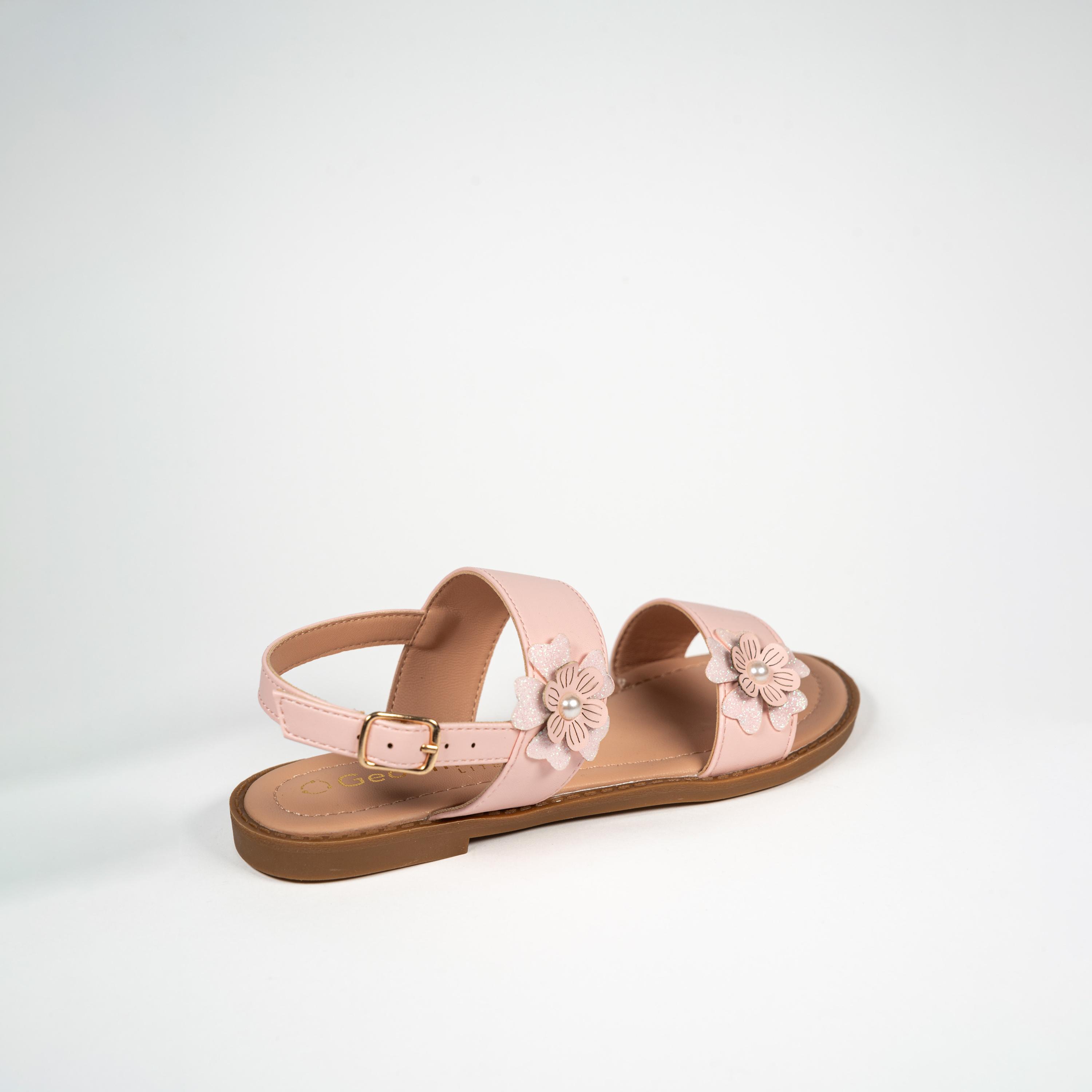 Geoomnii Girls Buckle Mearlowe Strap Sandals | BH6968-1-PINK-girls-shoes-sandals-image-5