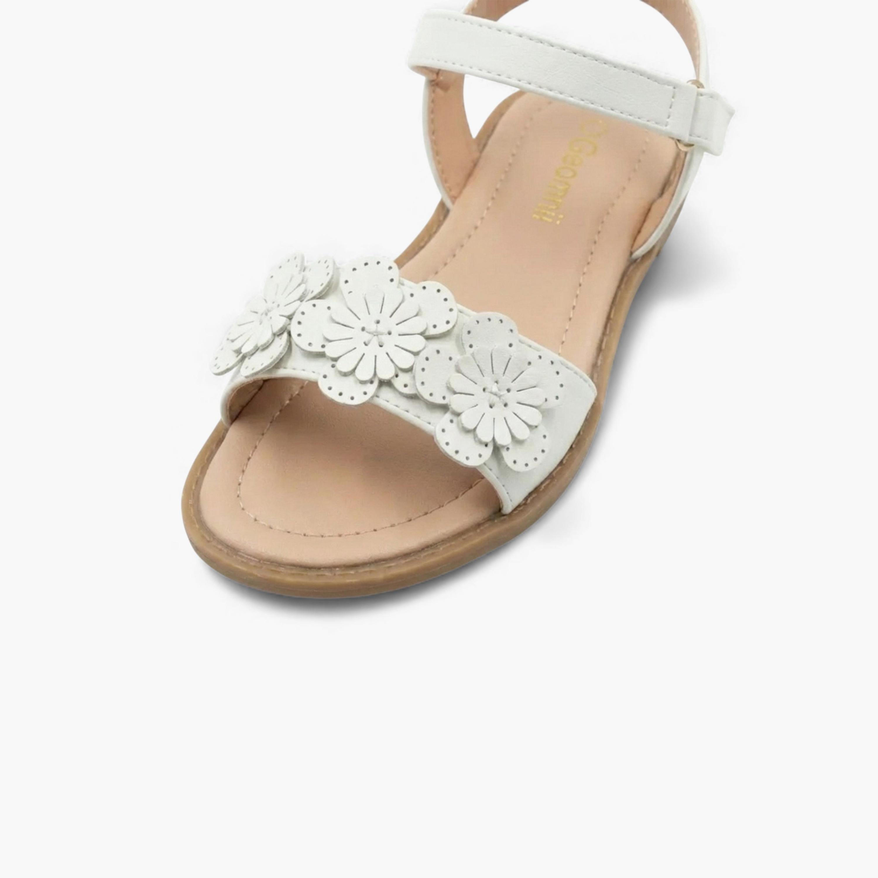 جيومني - صندل رانيا مشبك وحلقة للبنات | BH6968-4-WHITE-girls-shoes-sandals-image-2