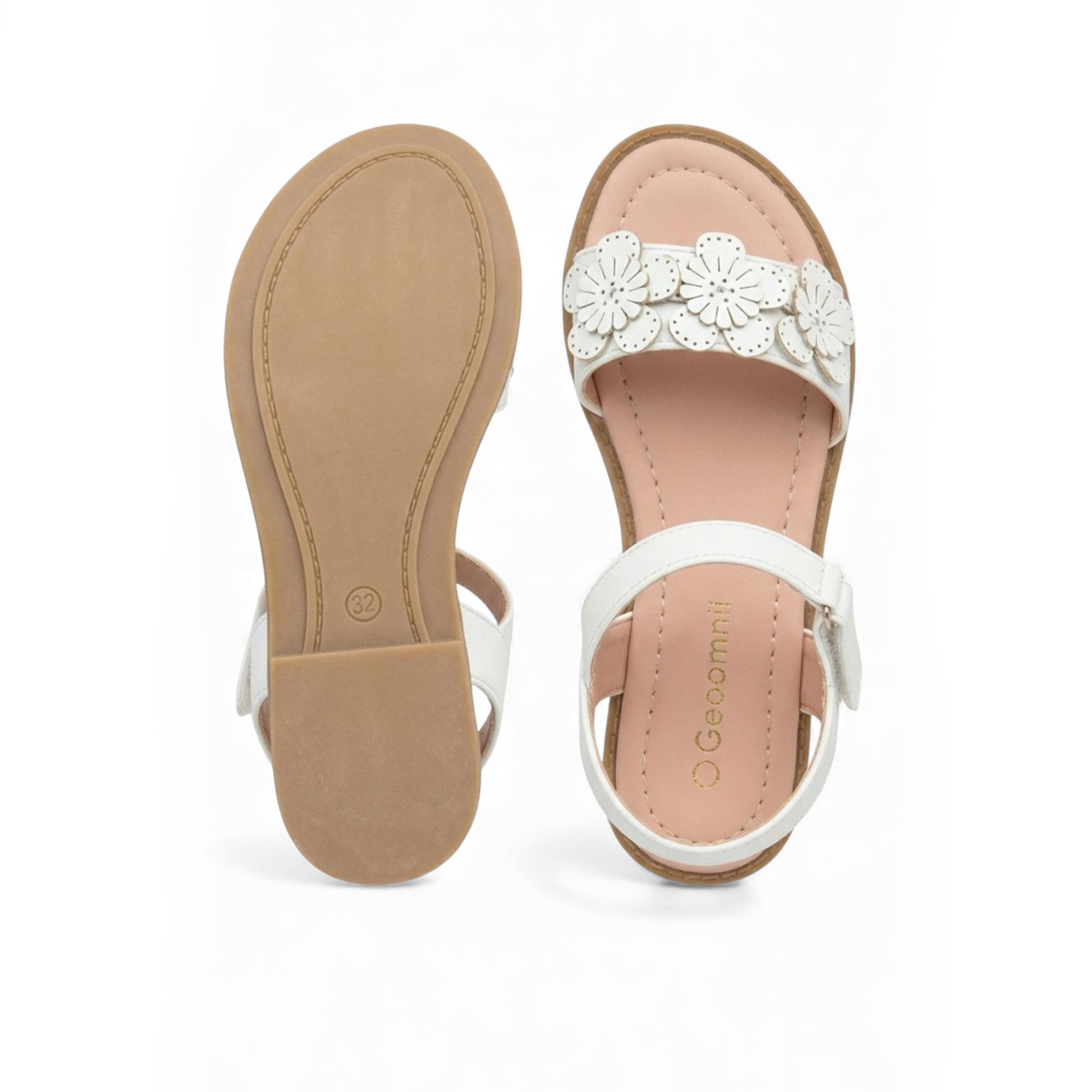 جيومني - صندل رانيا مشبك وحلقة للبنات | BH6968-4-WHITE-girls-shoes-sandals-image-3