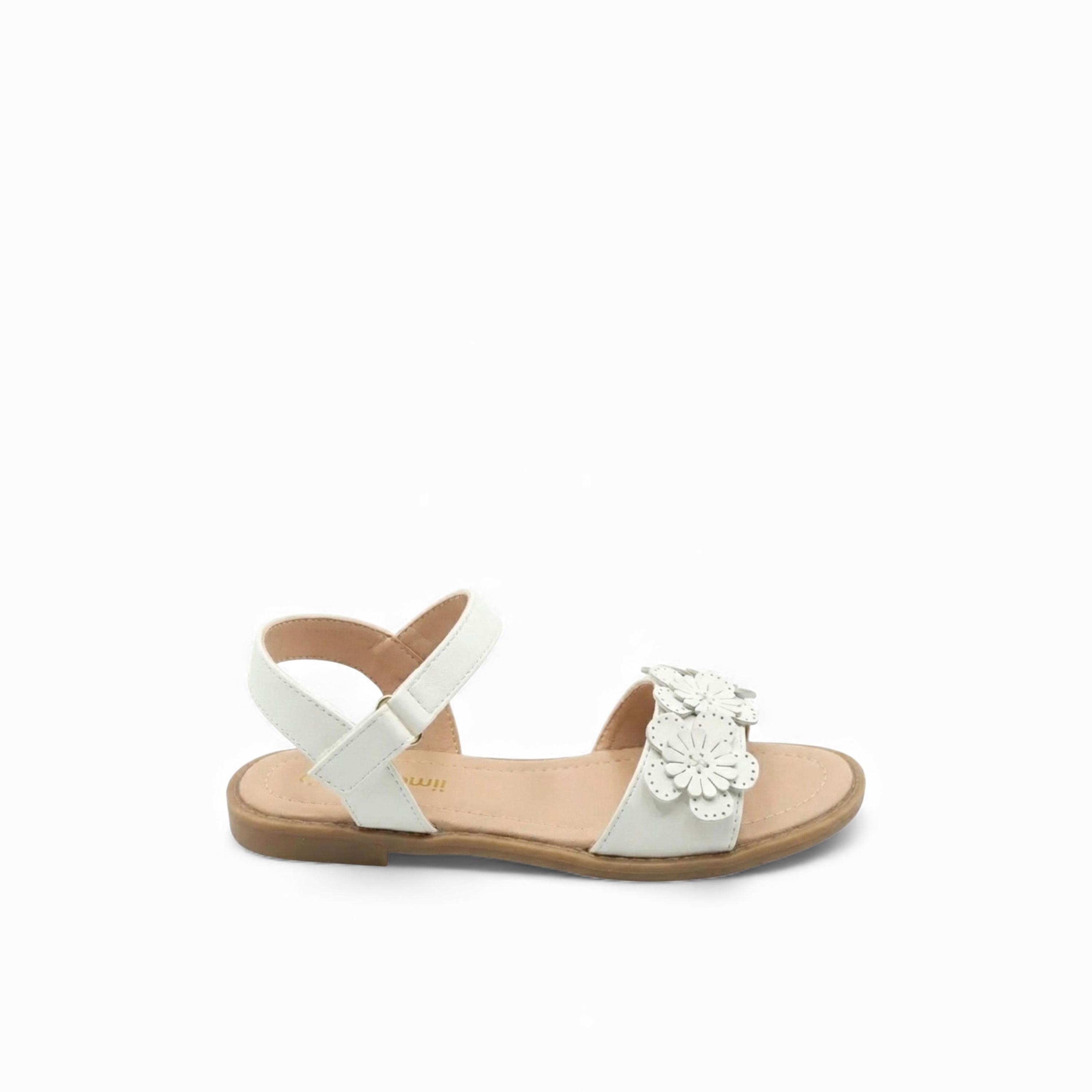 جيومني - صندل رانيا مشبك وحلقة للبنات | BH6968-4-WHITE-girls-shoes-sandals-image-4
