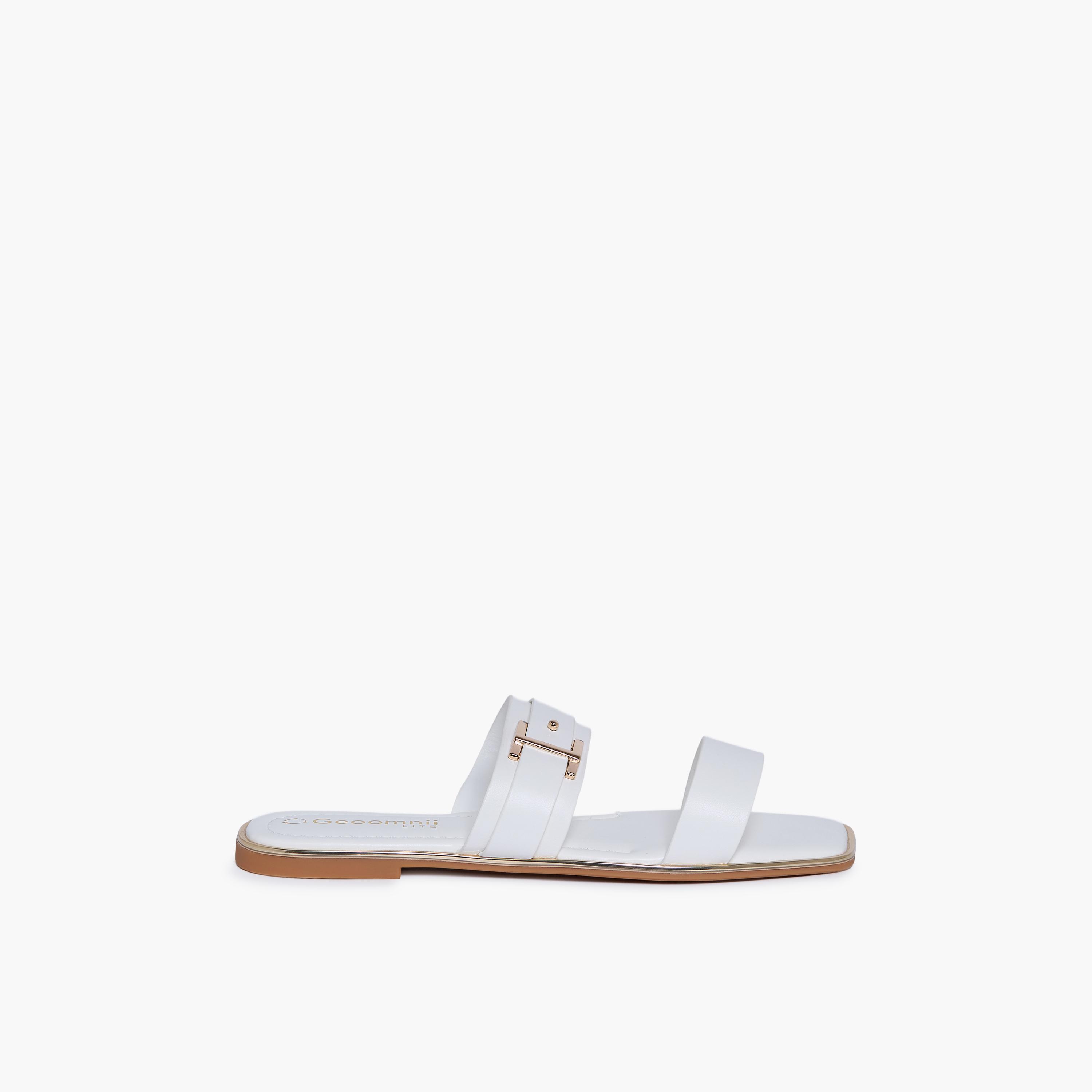 جيومني - صندل هولدي مسطح سهل الارتداء للنساء | BHK2419-21-WHITE-women-shoes-sandals-flats-image-4