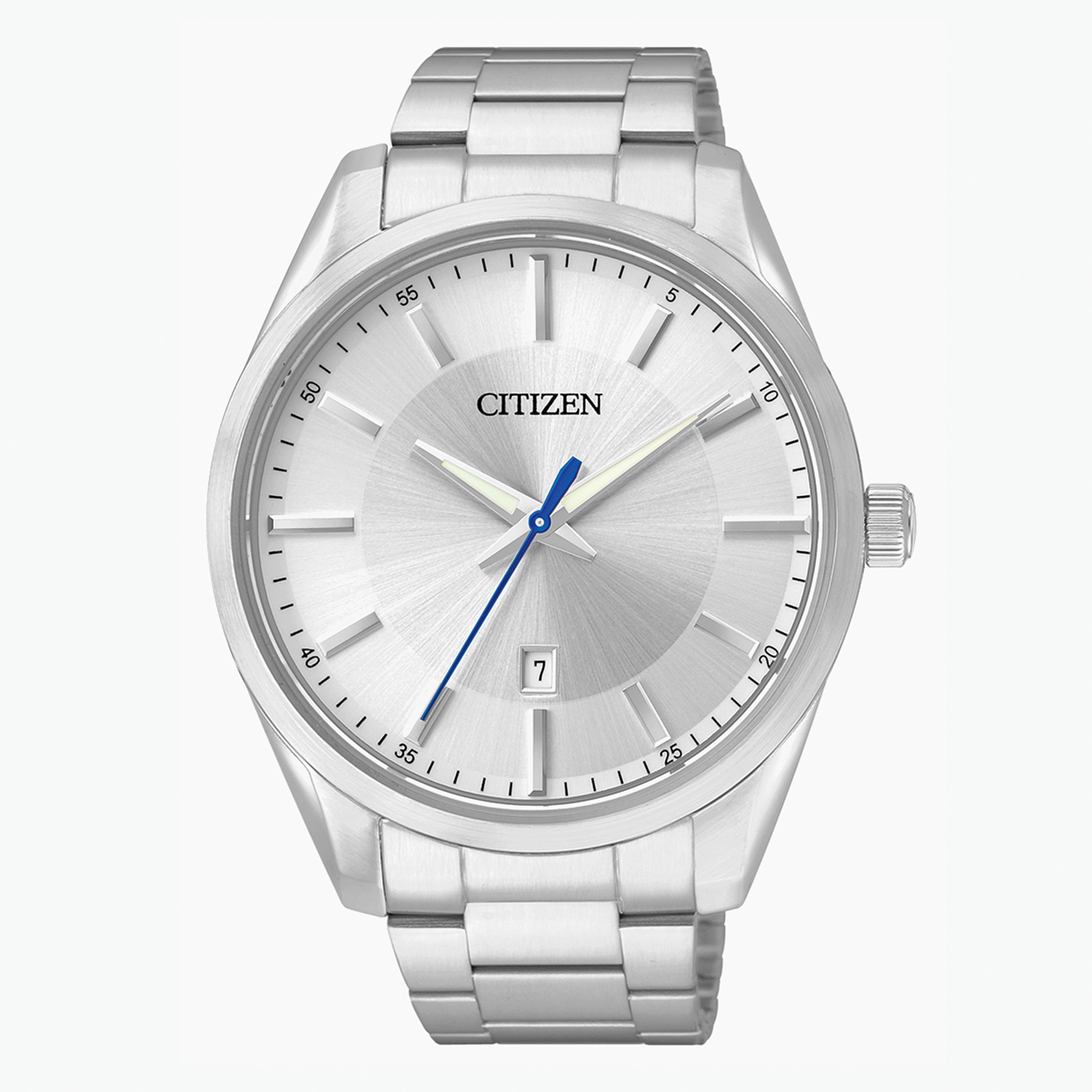 ساعة تناظرية فضيّة عرض التاريخ بحزام معدني للرجال من سيتيزن - BI1030 53A-men-watchesandjewellery-watches-image-1