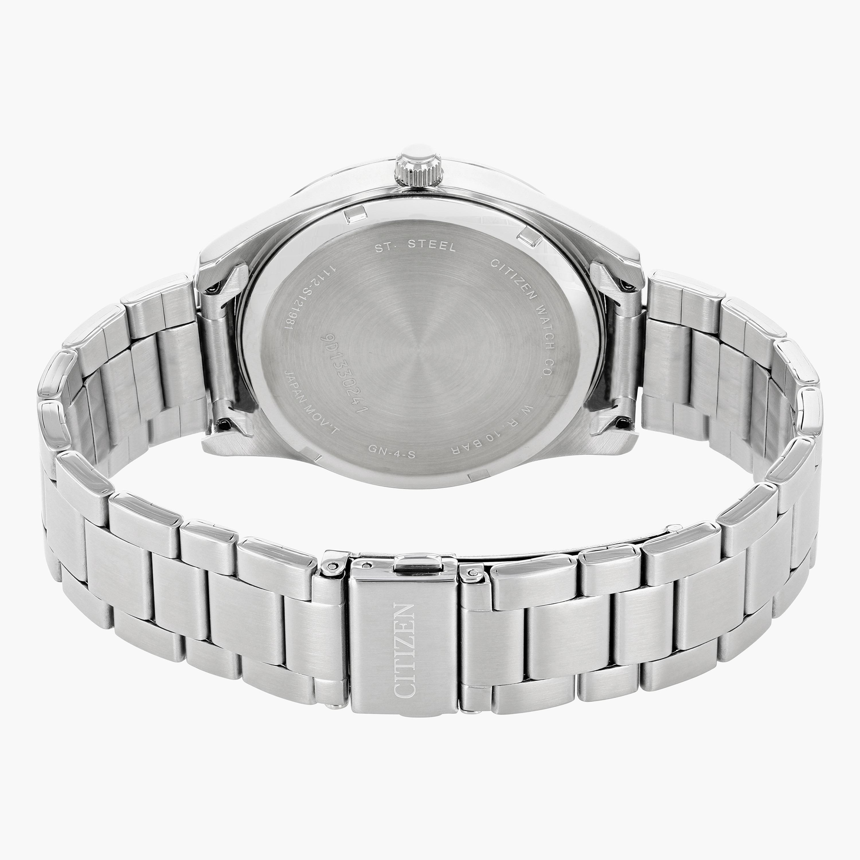 ساعة تناظرية فضيّة عرض التاريخ بحزام معدني للرجال من سيتيزن - BI1030 53A-men-watchesandjewellery-watches-image-2