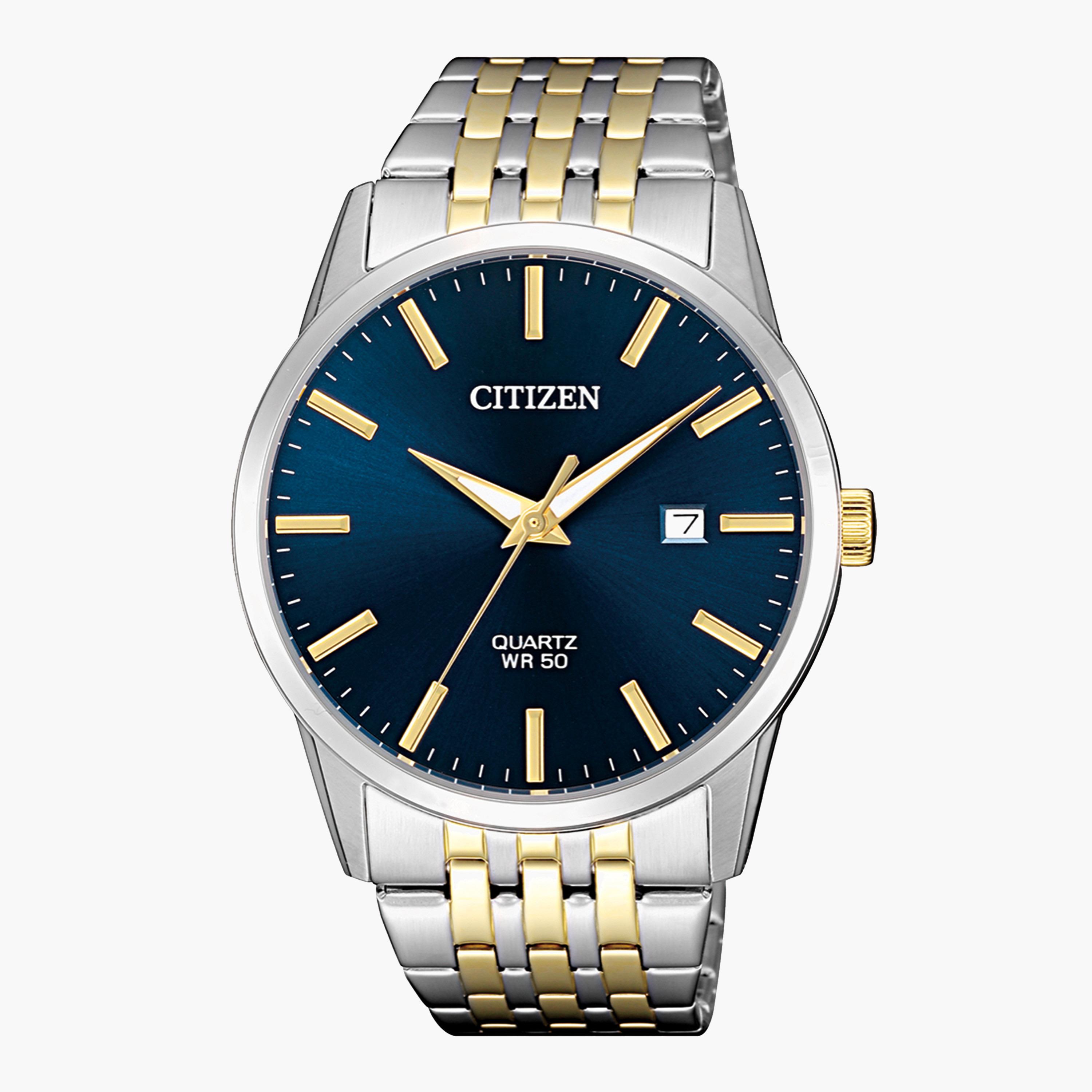 ساعة تناظرية فضيّة وذهبية بحزام معدني للرجال من سيتيزن - BI5006 81L-men-watchesandjewellery-watches-image-1