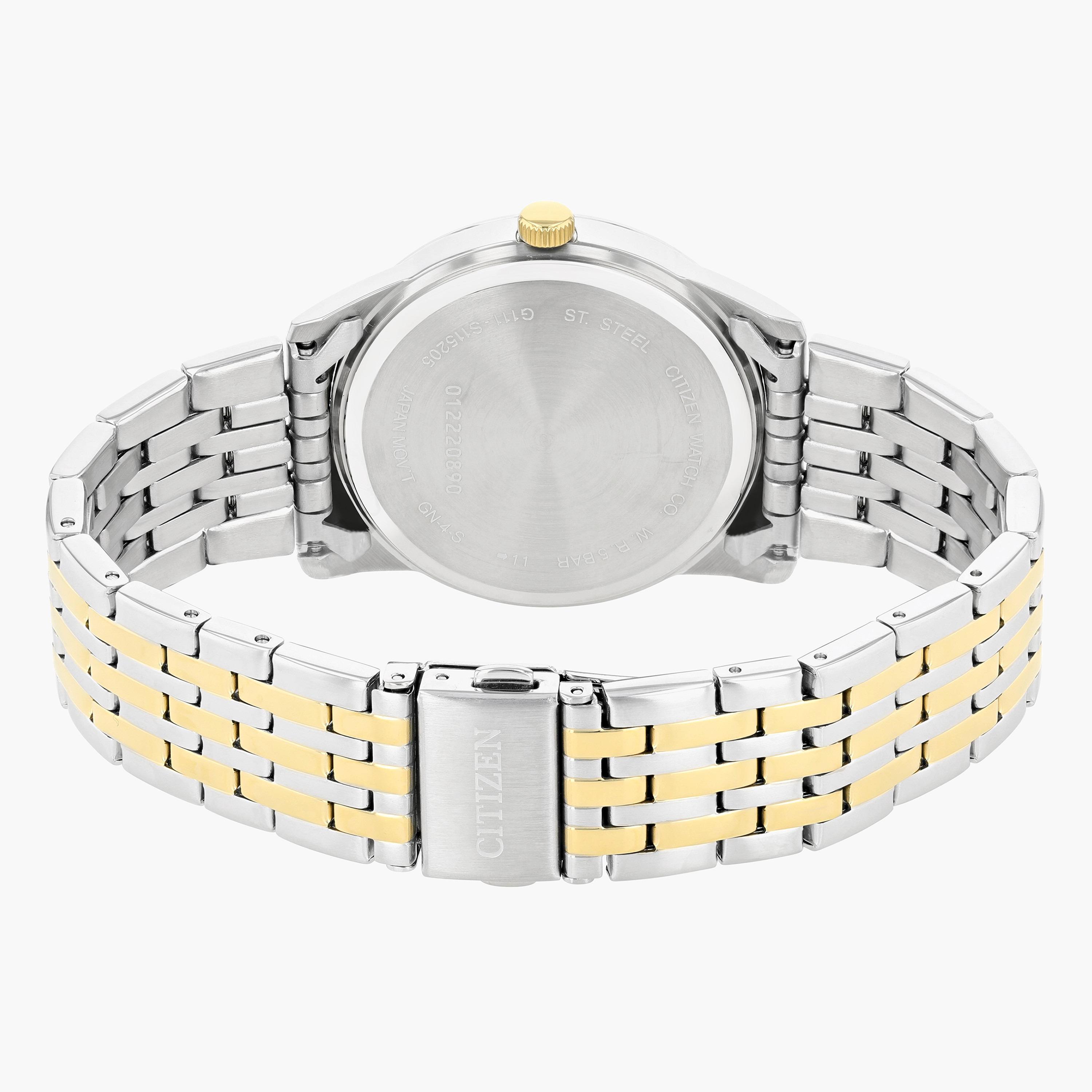 ساعة تناظرية فضيّة وذهبية بحزام معدني للرجال من سيتيزن - BI5006 81L-men-watchesandjewellery-watches-image-2