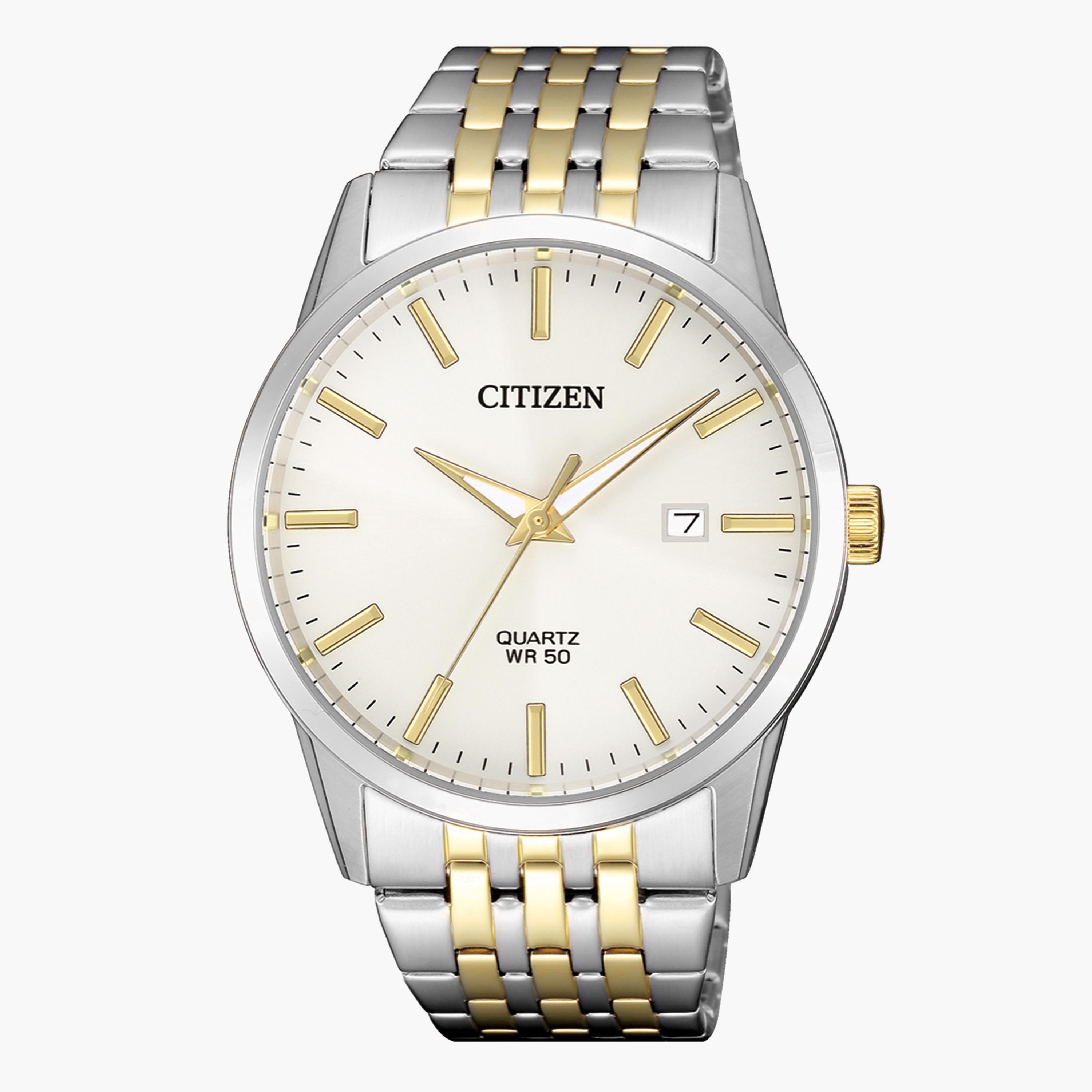 Citizen Men's Silver & Gold Analog Metal Strap Watch BI5006 81P-men-watchesandjewellery-watches-image-1