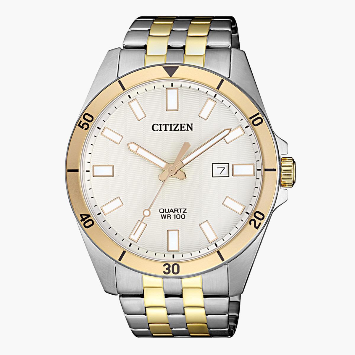 ساعة تناظرية فضيّة وذهبية بحزام معدني للرجال من سيتيزن - BI5056 58A-men-watchesandjewellery-watches-image-1