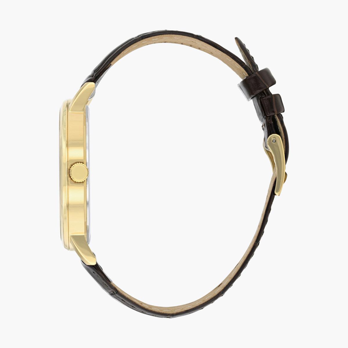 ساعة تناظرية بنيّة عرض التاريخ بحزام جلد للرجال من سيتيزن - BI5072 01A-men-watchesandjewellery-watches-image-3