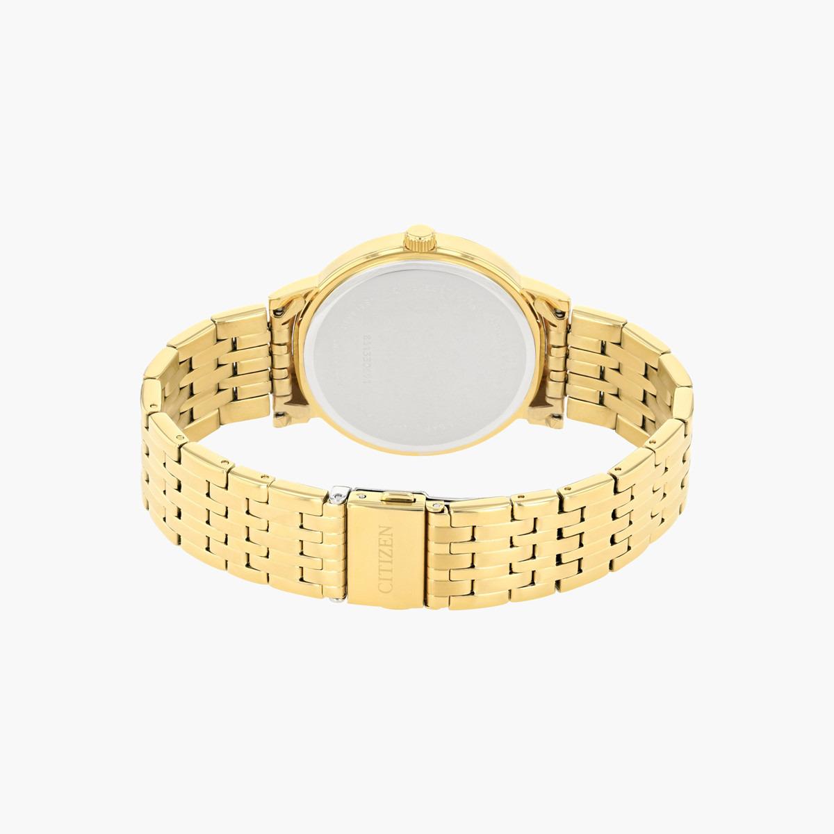 ساعة تناظرية ذهبية عرض التاريخ بحزام معدني للرجال من سيتيزن - BI5072 51E-men-watchesandjewellery-watches-image-2