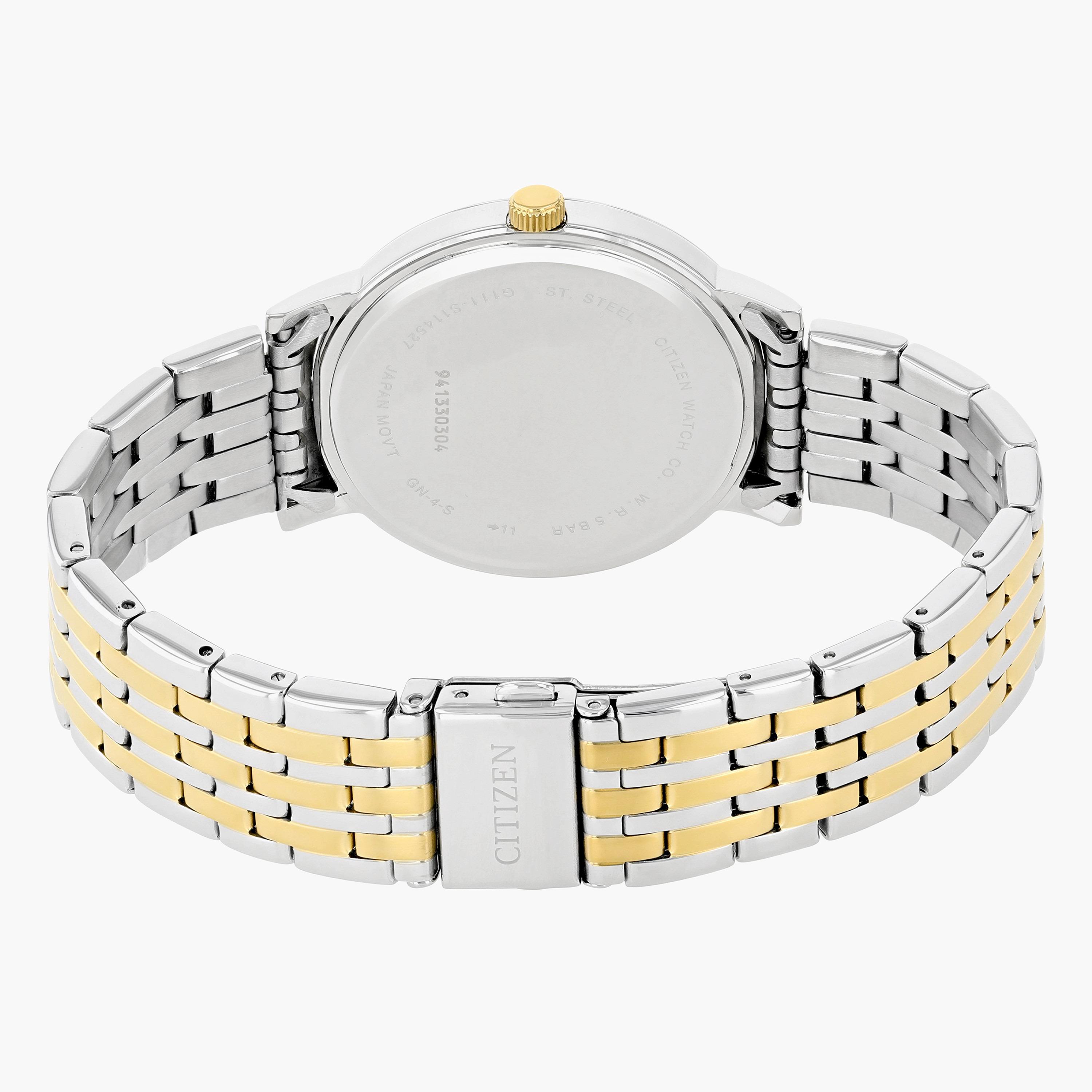 ساعة تناظرية فضيّة وذهبية بحزام معدني للرجال من سيتيزن - BI5074 56A-men-watchesandjewellery-watches-image-2