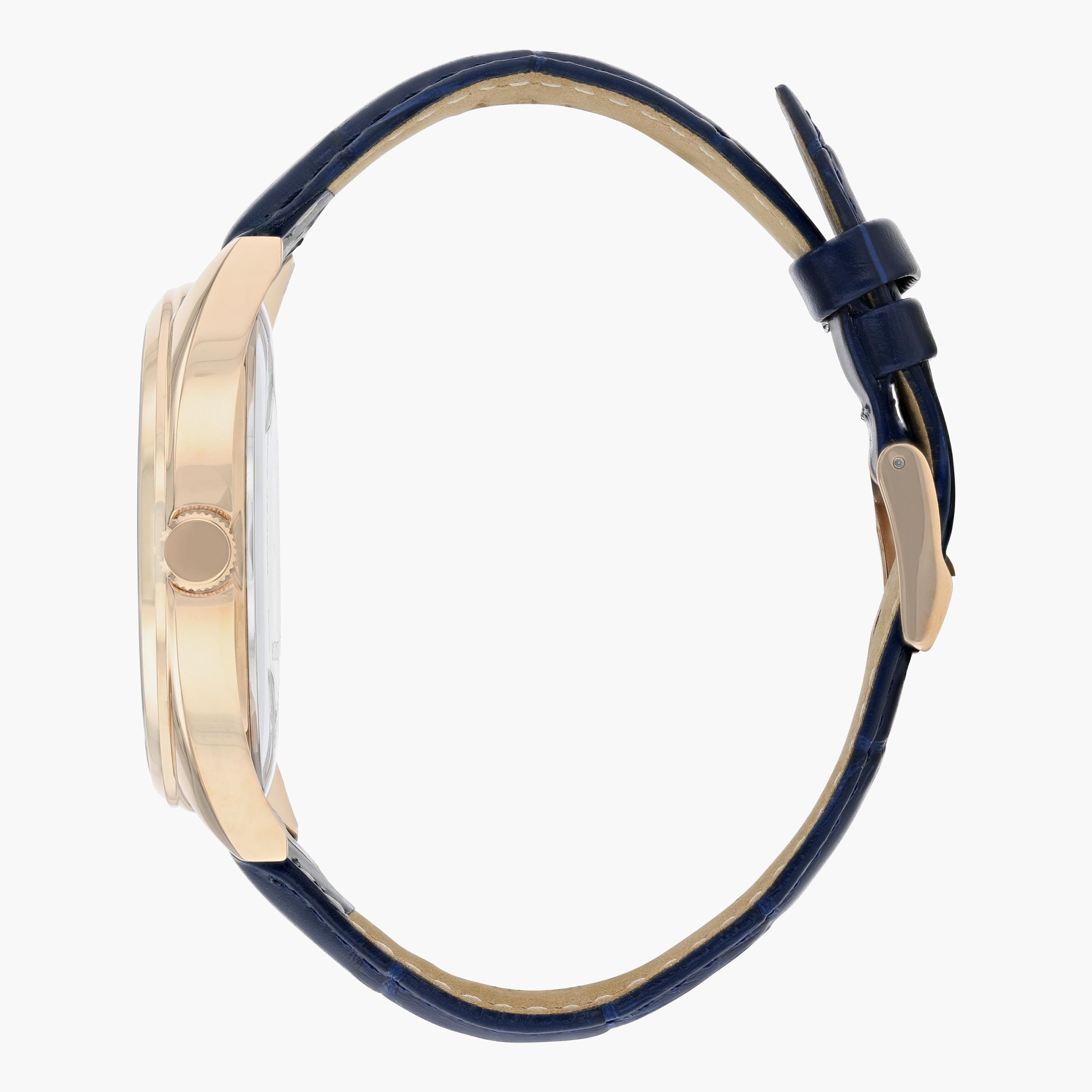 ساعة تناظرية زرقاء عرض التاريخ بحزام جلد للرجال من سيتيزن - BI5093 01L-men-watchesandjewellery-watches-image-3